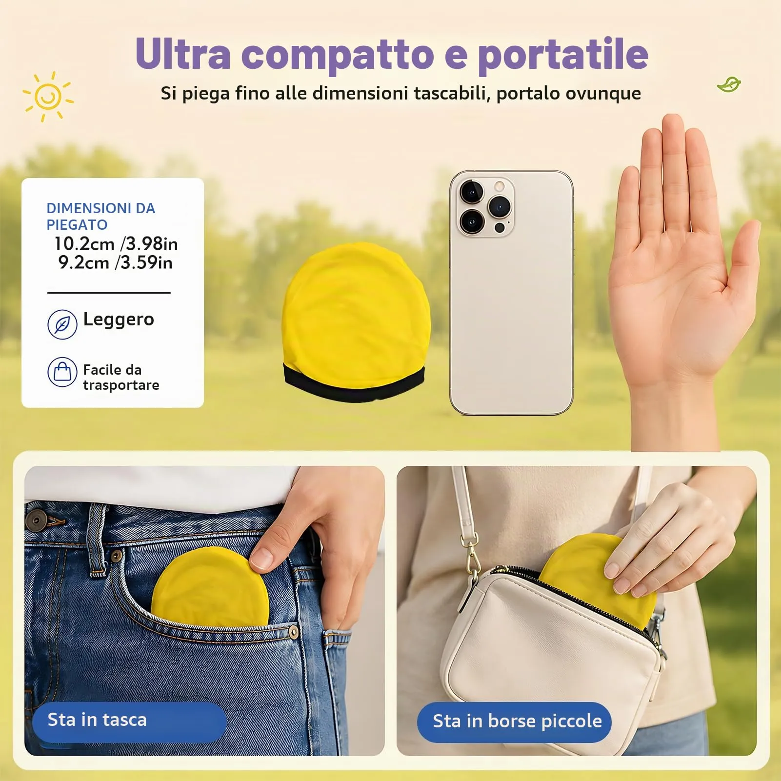 Ourdort Ventaglio Rotondo Pieghevole, Set da 8 Pezzi - immagine 5