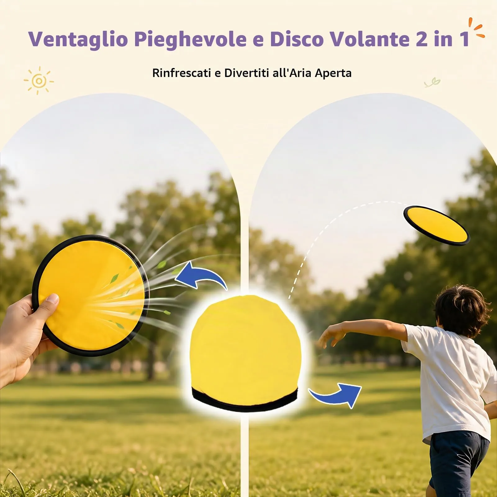 Ourdort Ventaglio Rotondo Pieghevole, Set da 8 Pezzi - immagine 7