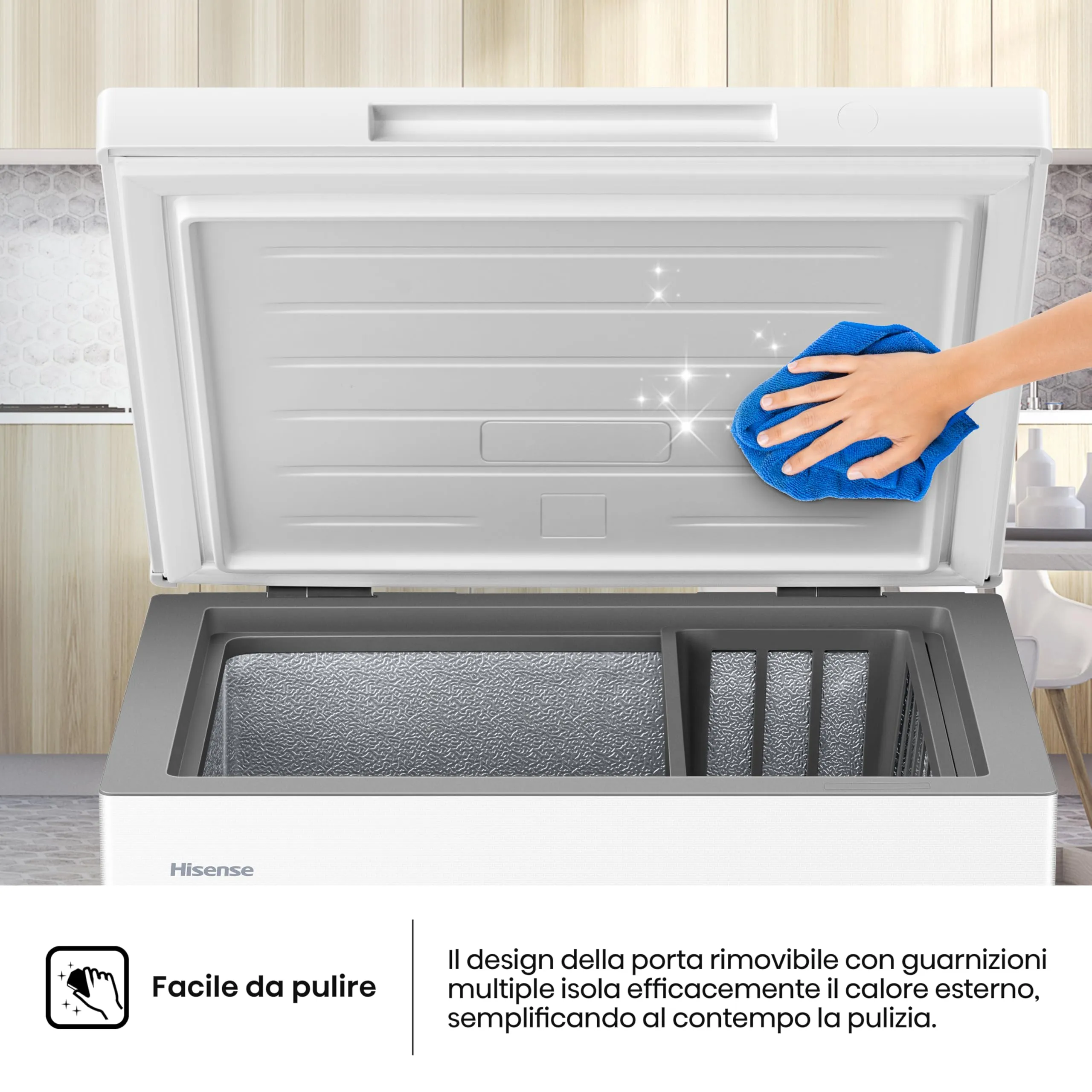 Hisense HCF145E Congelatore a Pozzo 141 Litri, Classe E, Bianco - immagine 7