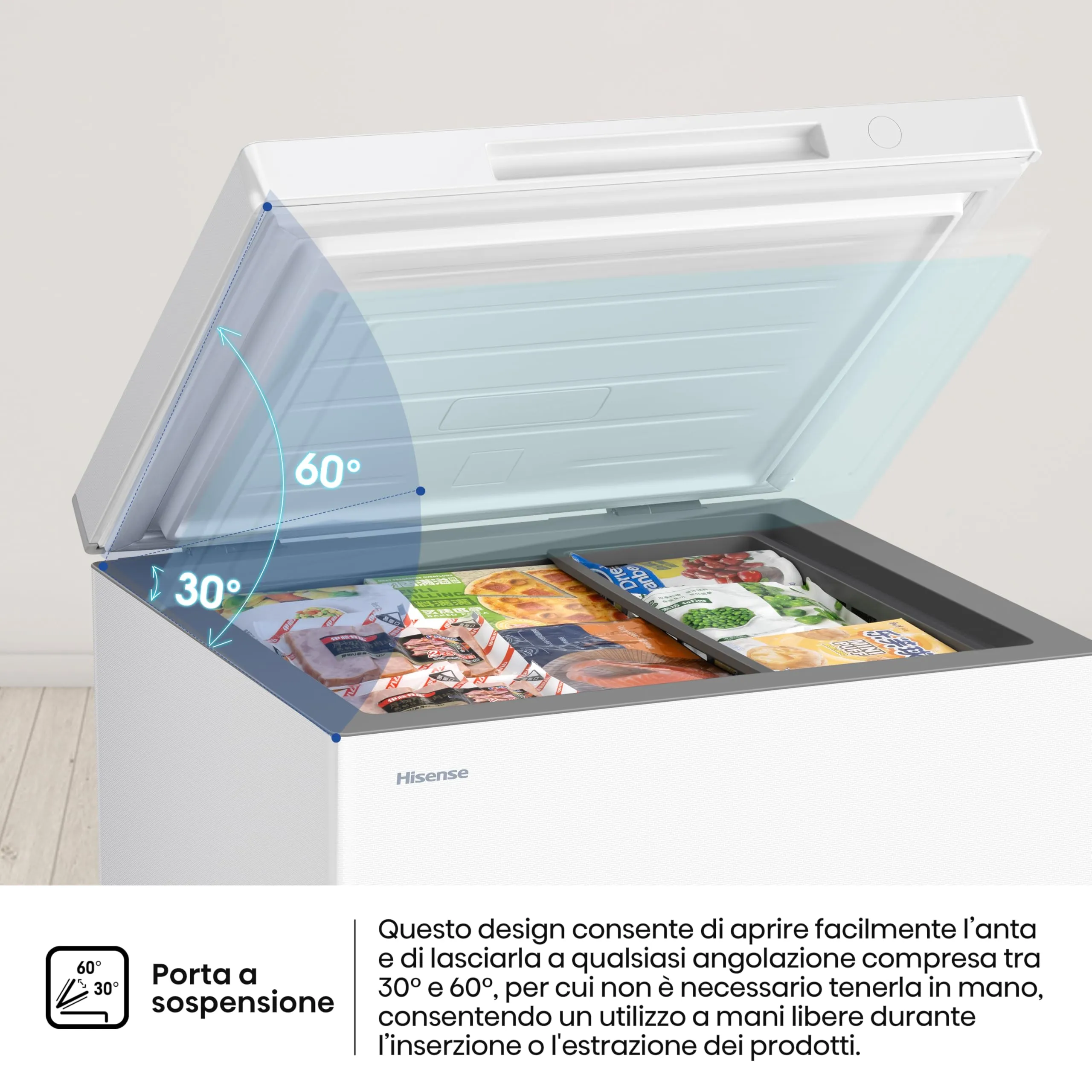 Hisense HCF145E Congelatore a Pozzo 141 Litri, Classe E, Bianco - immagine 8