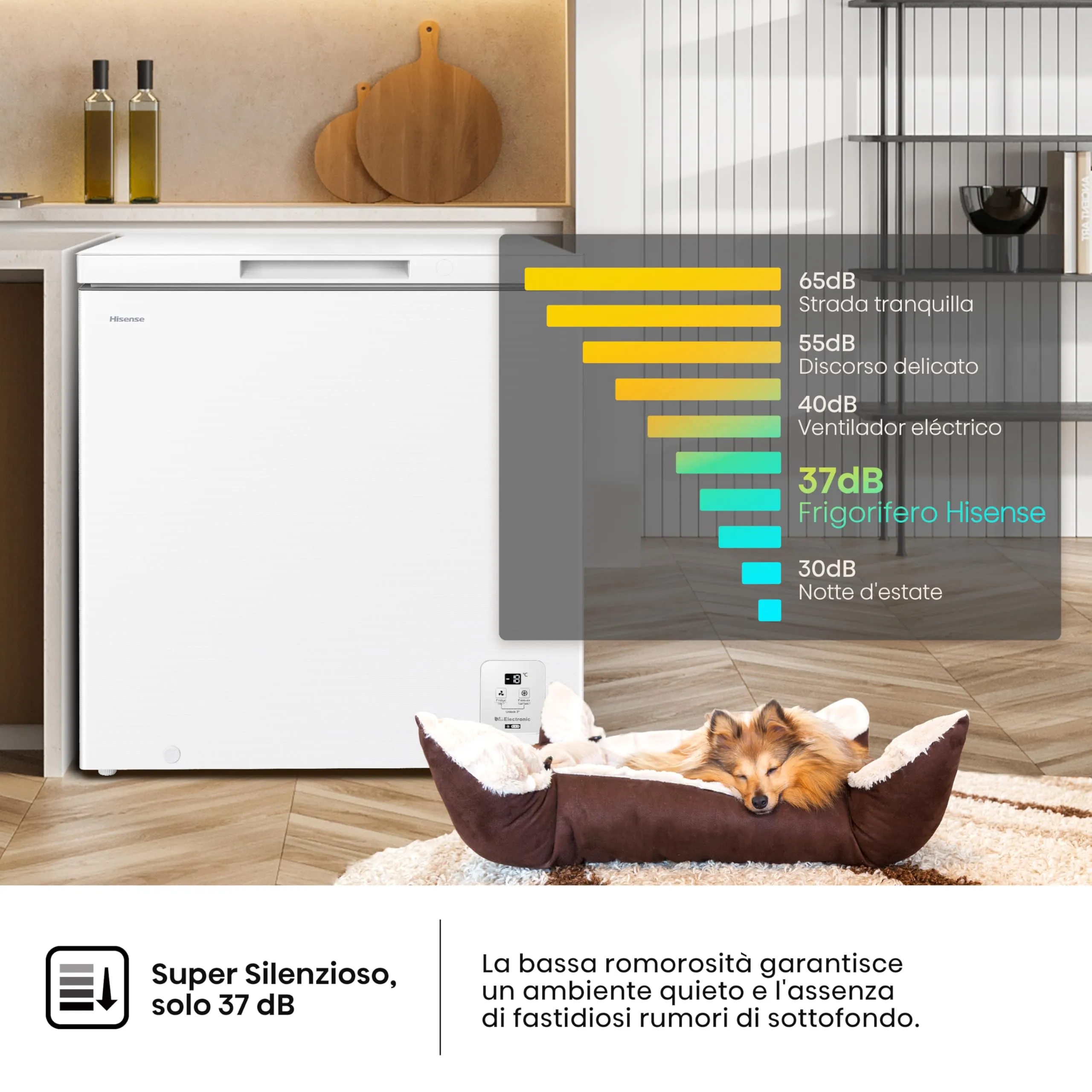 Hisense HCF200E Congelatore 198 litri, Display LED, 40 dB, Classe E, Bianco - immagine 5