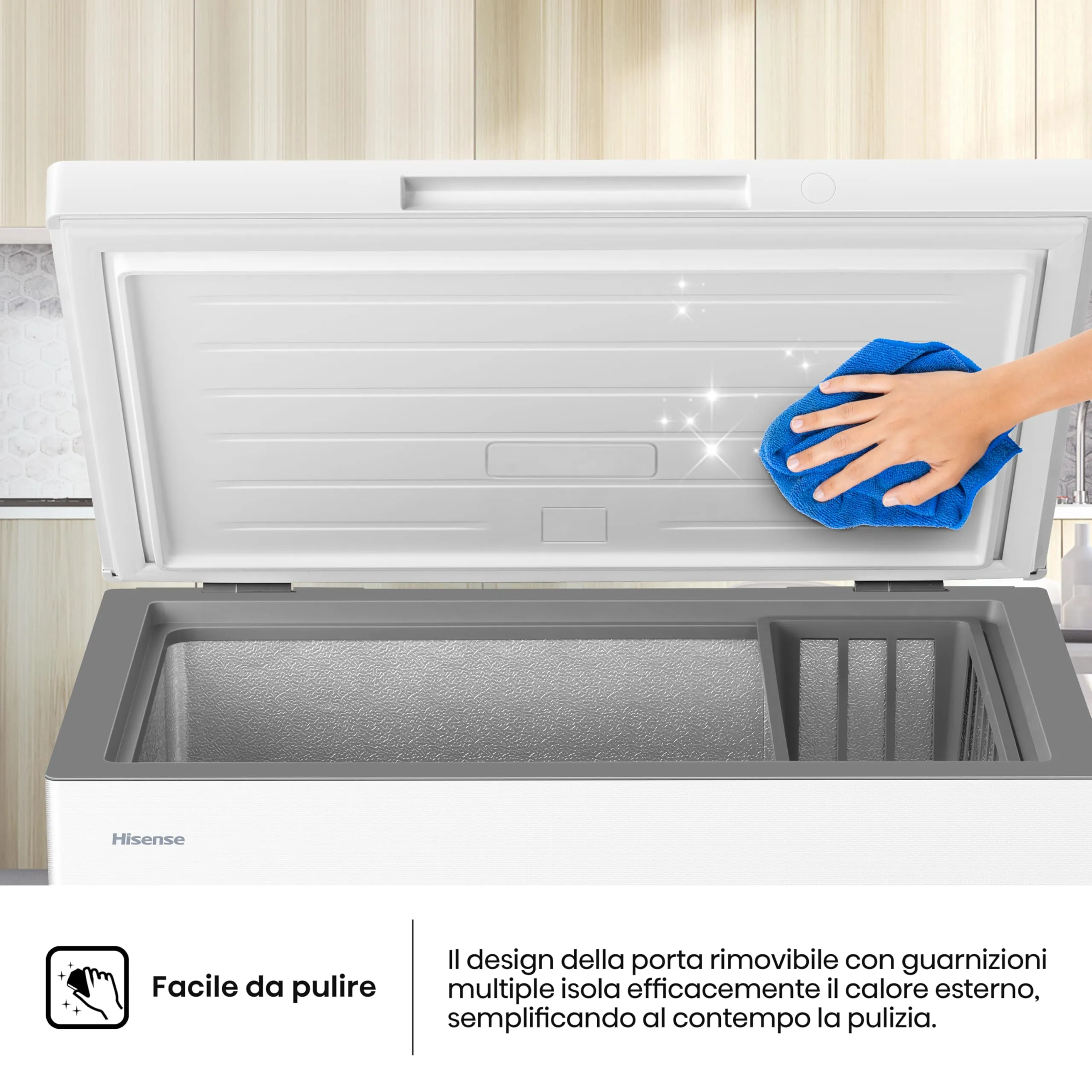 Hisense HCF200E Congelatore 198 litri, Display LED, 40 dB, Classe E, Bianco - immagine 7