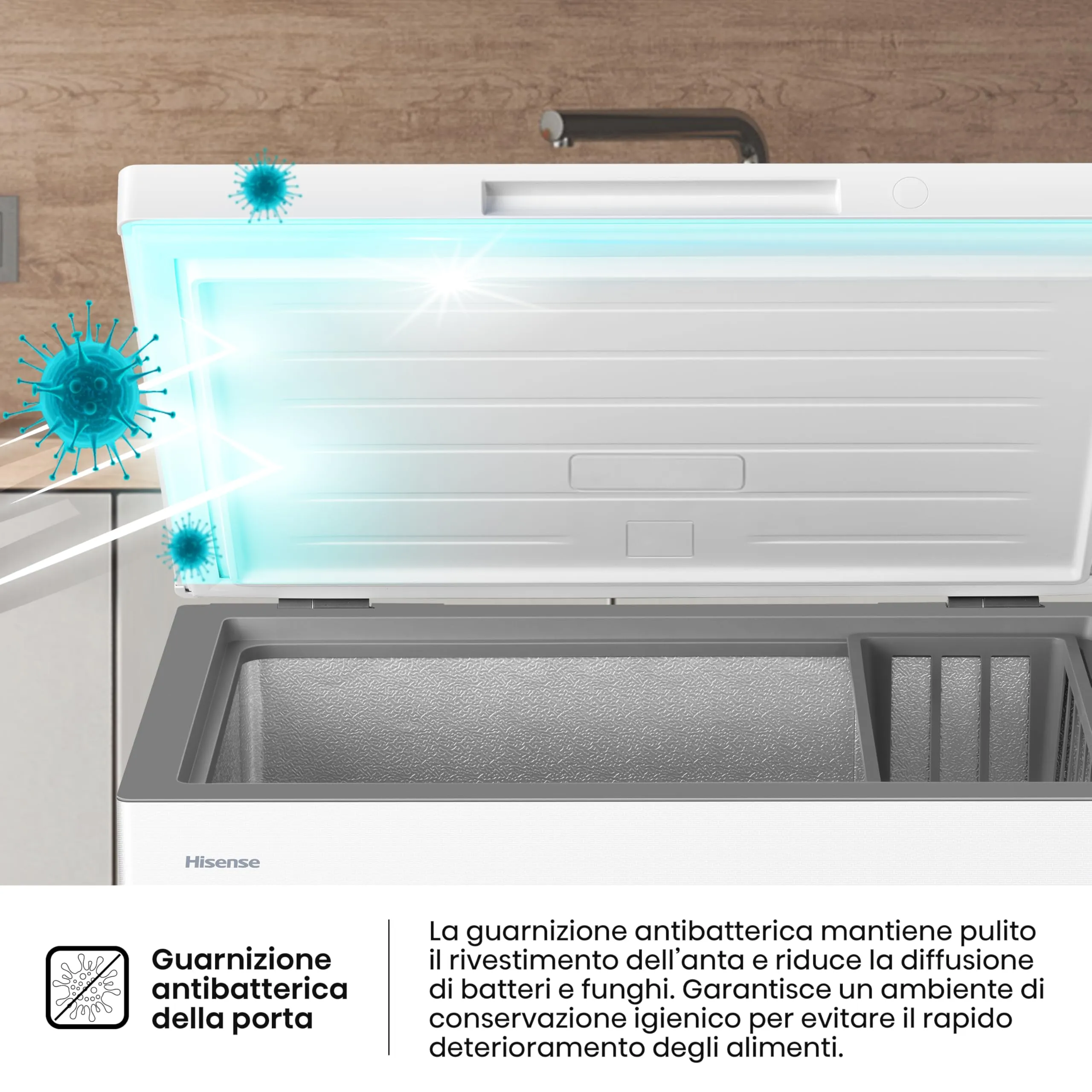 Hisense HCF200E Congelatore 198 litri, Display LED, 40 dB, Classe E, Bianco - immagine 9