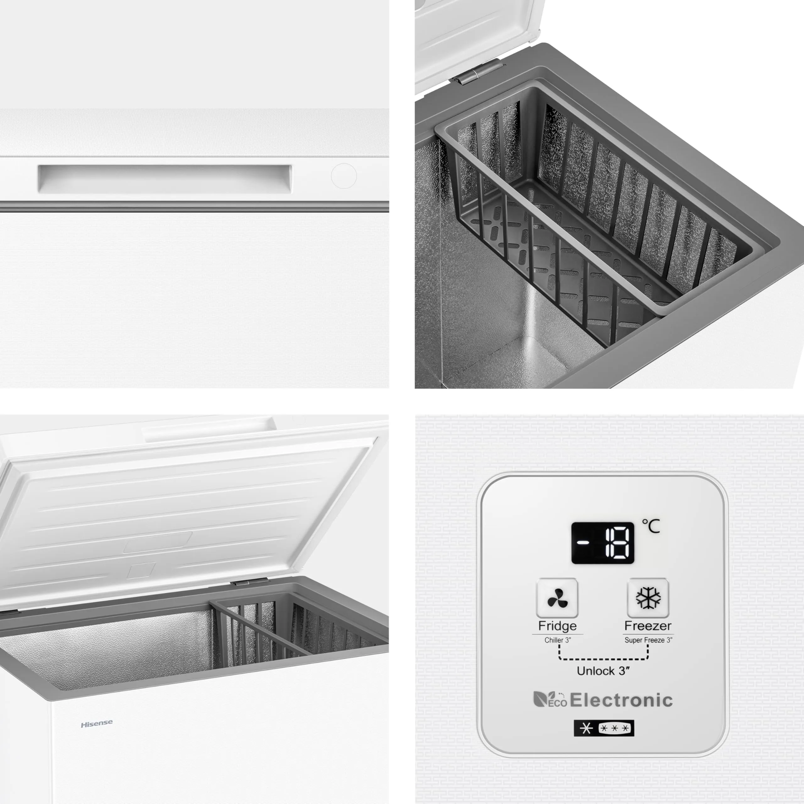 Hisense HCF200E Congelatore 198 litri, Display LED, 40 dB, Classe E, Bianco - immagine 11