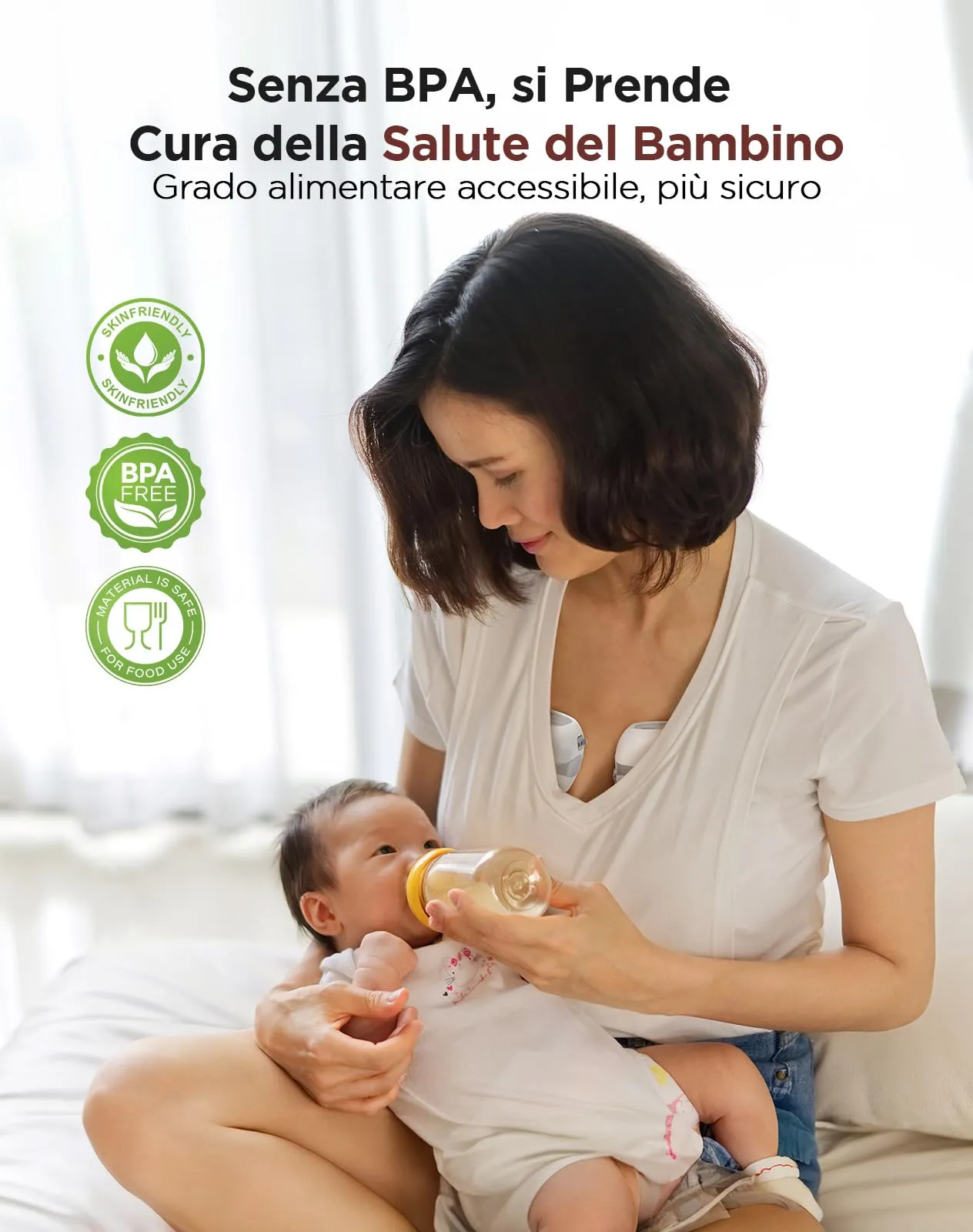Haokoo Tiralatte Elettrico Indossabile Senza Mani, 201g, 1 Pezzo - immagine 4