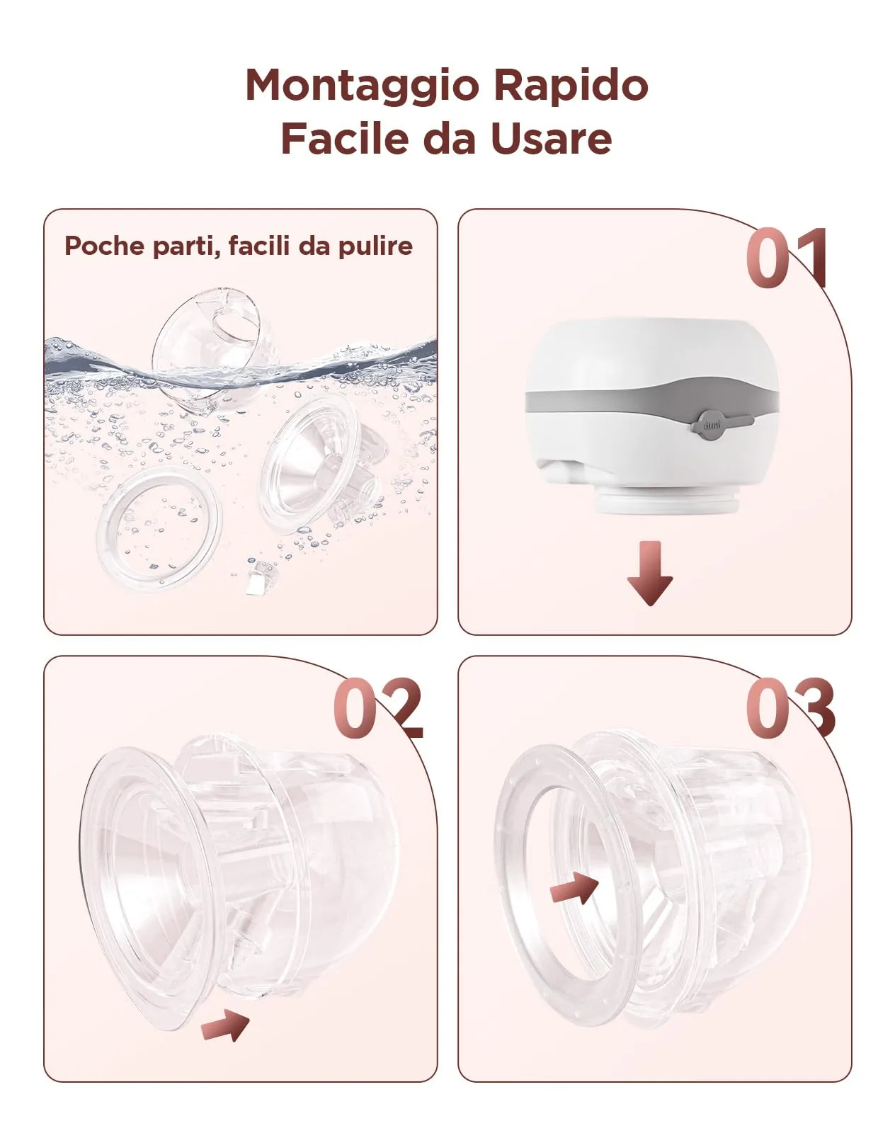 Haokoo Tiralatte Elettrico Indossabile Senza Mani, 201g, 2 Pezzi - immagine 5