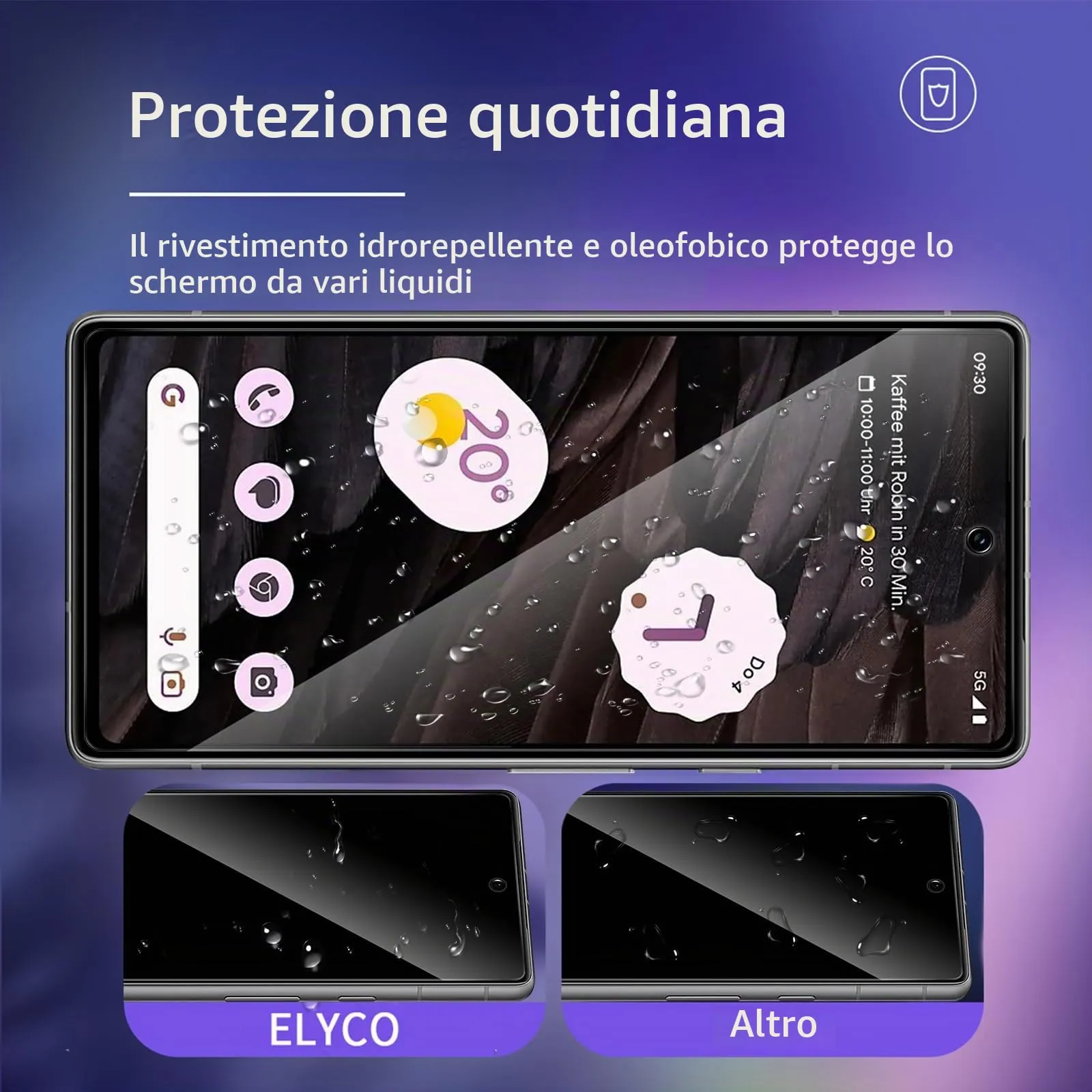ELYCO Vetro Temperato Privacy per Google Pixel 7A, 2+2 Pezzi - immagine 4