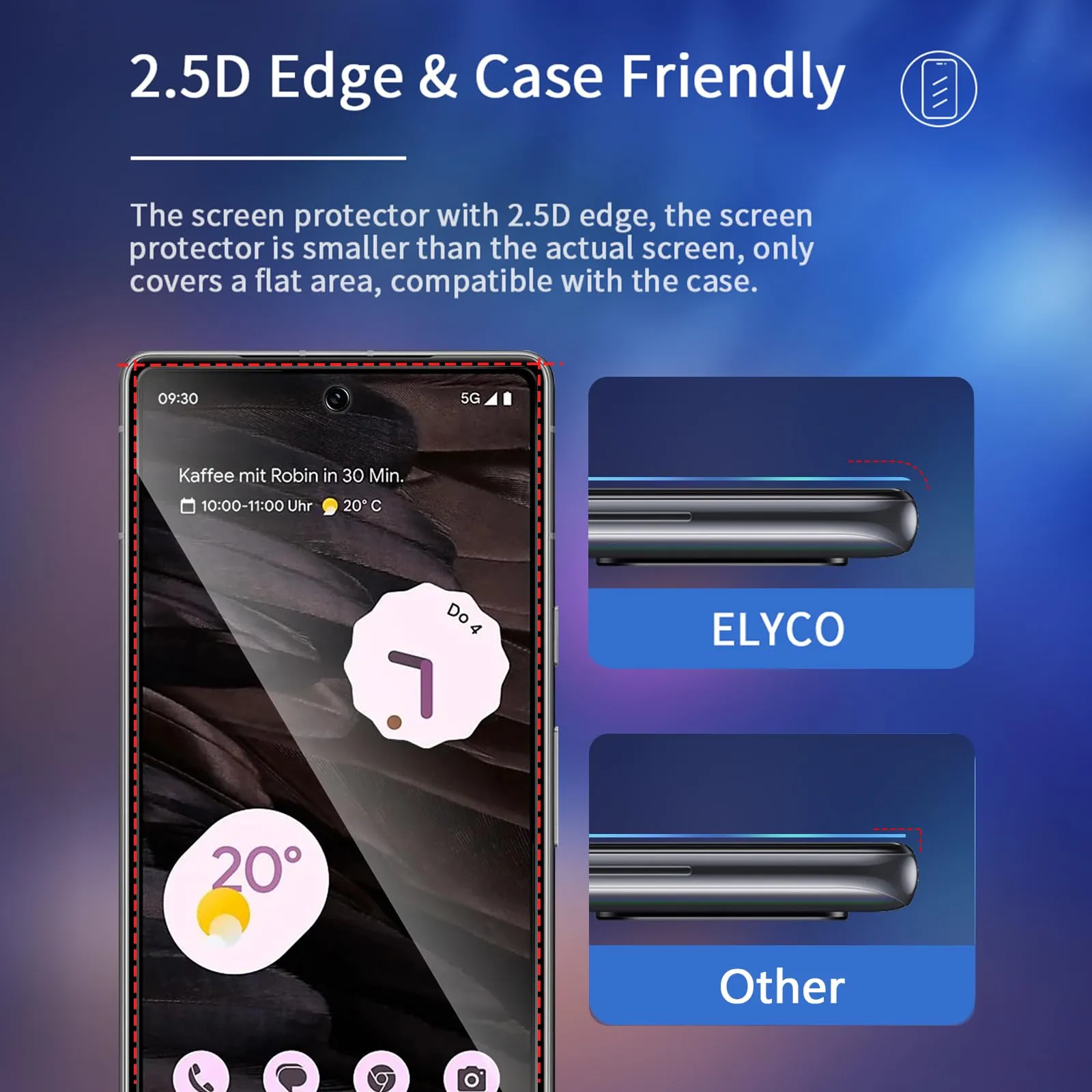 ELYCO Vetro Temperato Privacy per Google Pixel 7A, 2+2 Pezzi - immagine 7