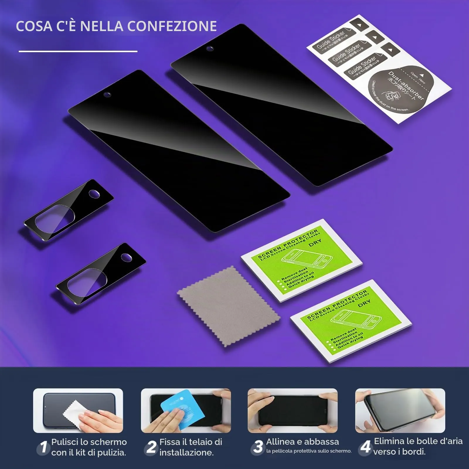 ELYCO Vetro Temperato Privacy per Google Pixel 7A, 2+2 Pezzi - immagine 8