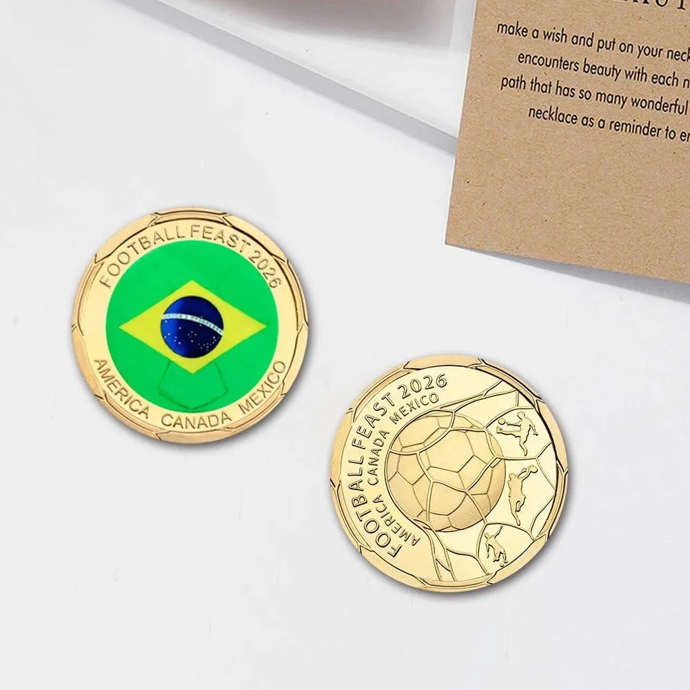 Tsffae Moneta Commemorativa Football Feast 2026, Moneta Sfida World Soccer Game per Tifosi e Collezionisti - immagine 4