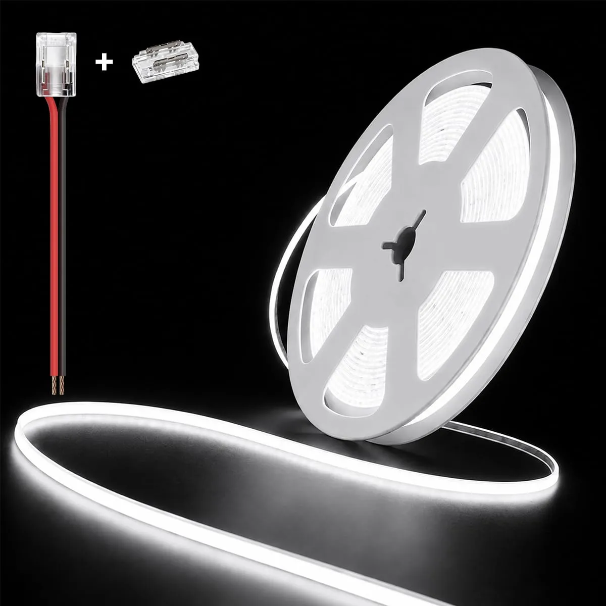 illuburg Striscia LED COB 24V Bianco Freddo 6000K 10m 400LED/m CRI90+ Dimmerabile Autoadesiva - immagine 1