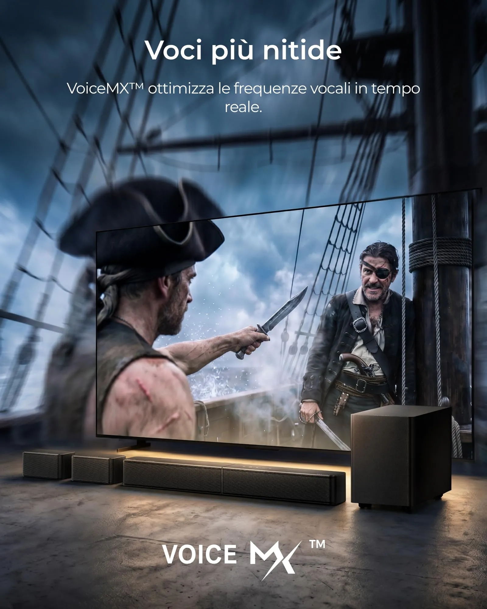 ULTIMEA Poseidon M80 Soundbar 5.1 con Dolby Atmos e Subwoofer Wireless - immagine 7
