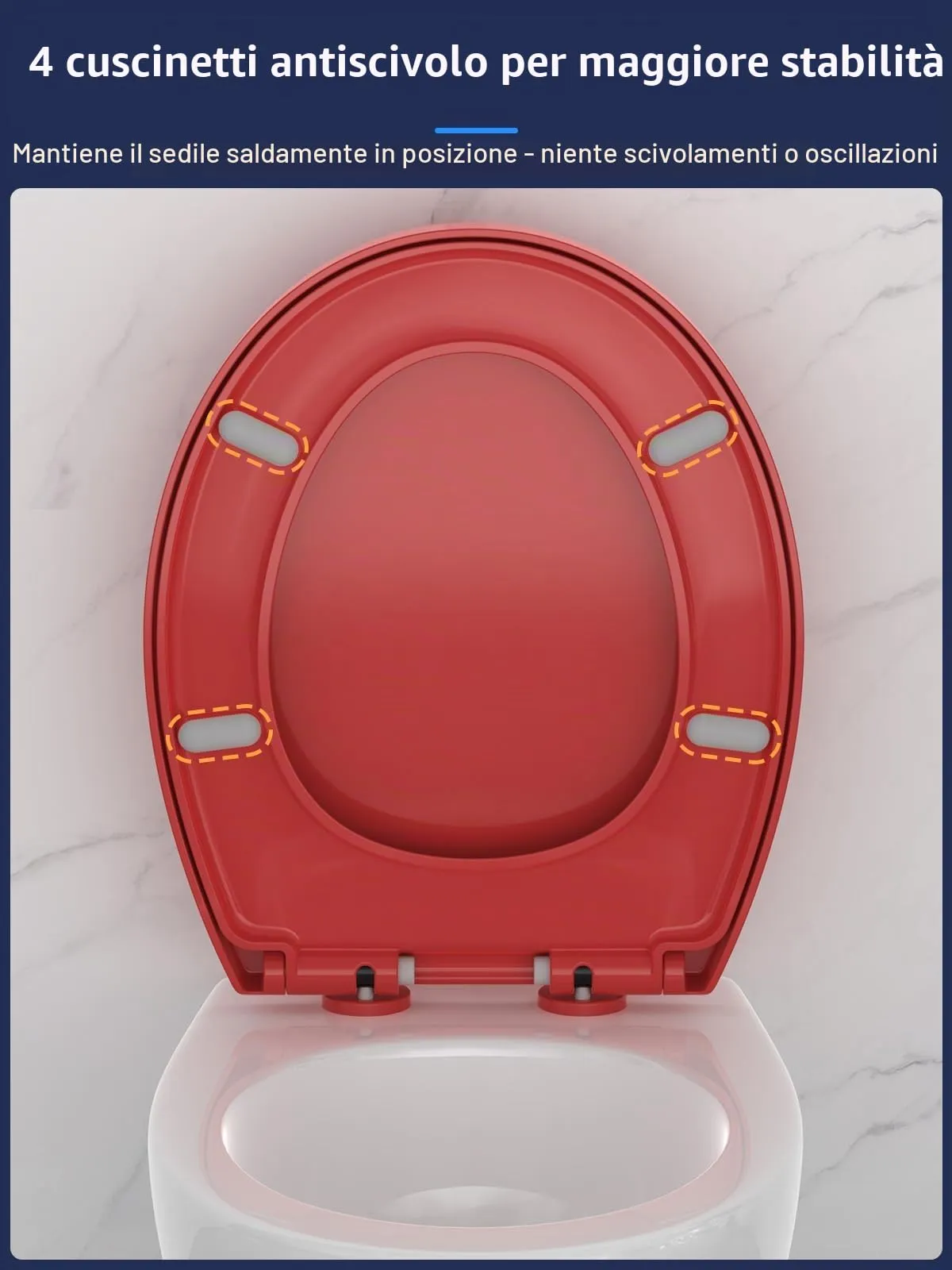 YEAUPE PRO Tavoletta WC Universale Forma O in PP, Chiusura Ammortizzata - immagine 4