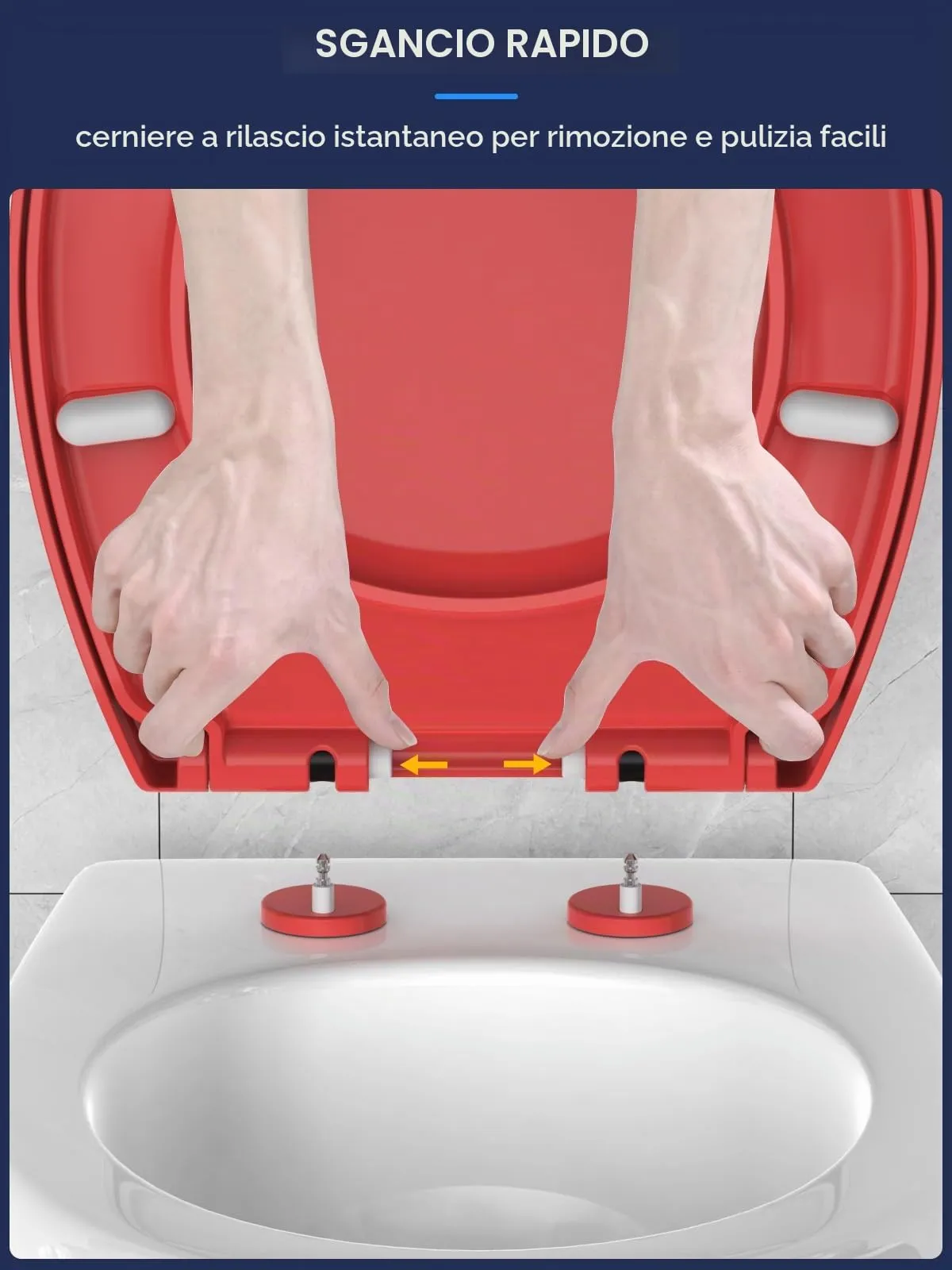YEAUPE PRO Tavoletta WC Universale Forma O in PP, Chiusura Ammortizzata - immagine 5
