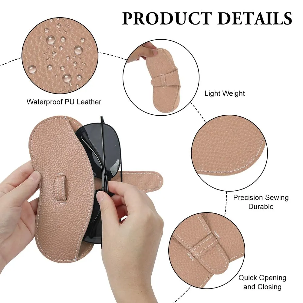 BUTBU Custodia Occhiali Morbida in Pelle PU, Rosa Caramello - immagine 3