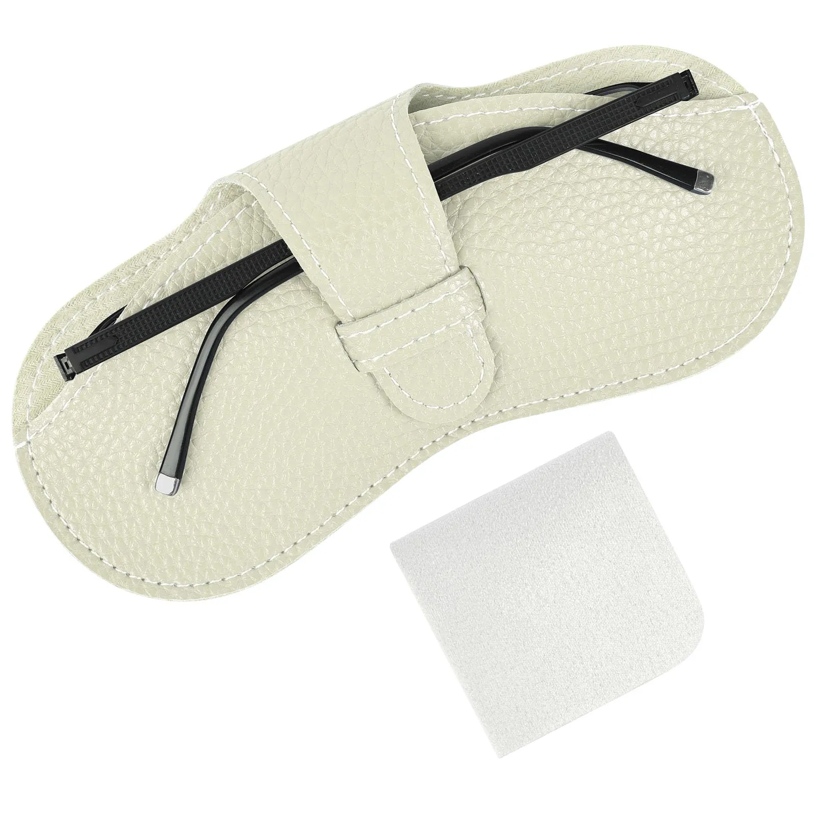 BUTBU Custodia Occhiali Morbida in Pelle PU, Bianco - immagine 1