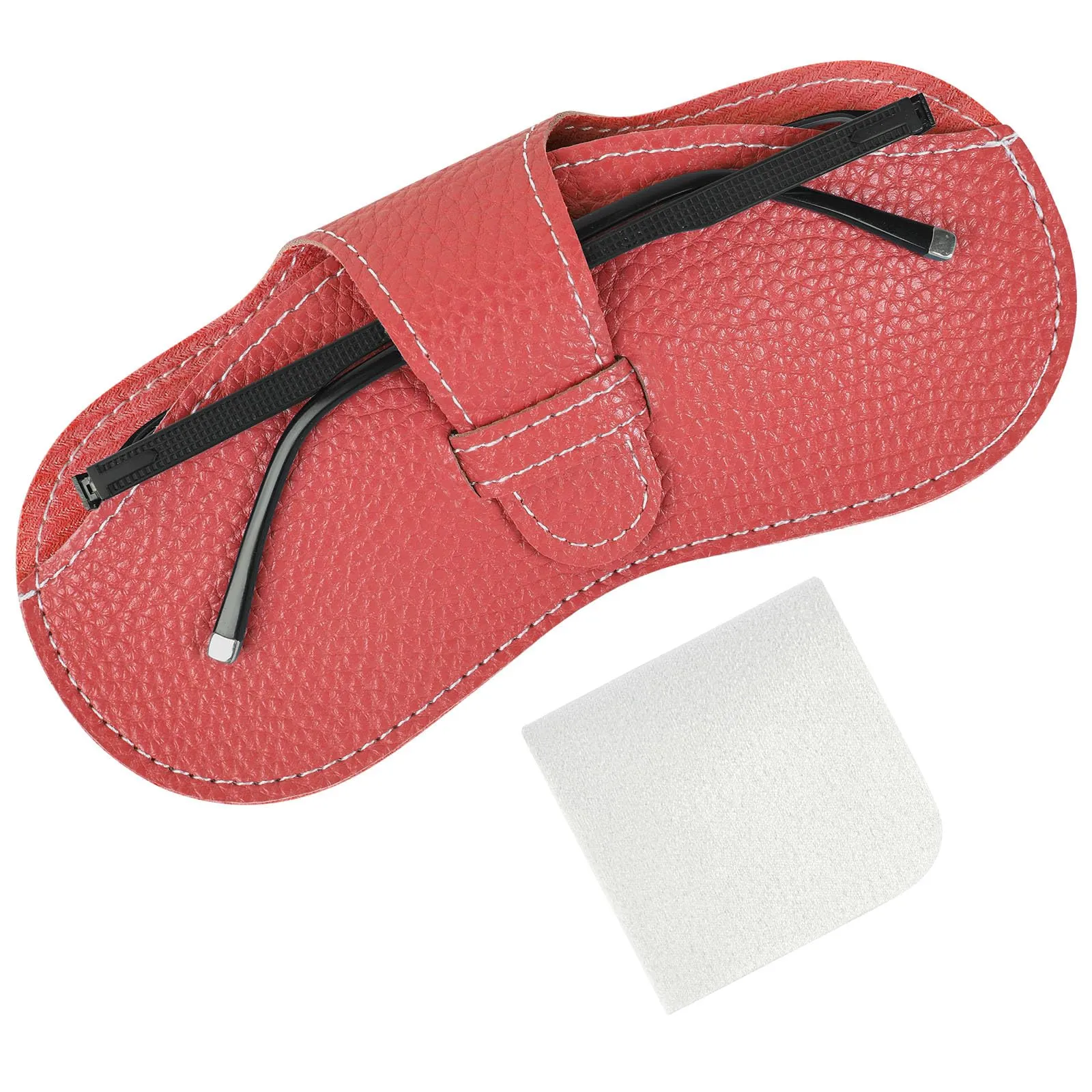 BUTBU Custodia Occhiali Morbida in Pelle PU, Rosso - immagine 1