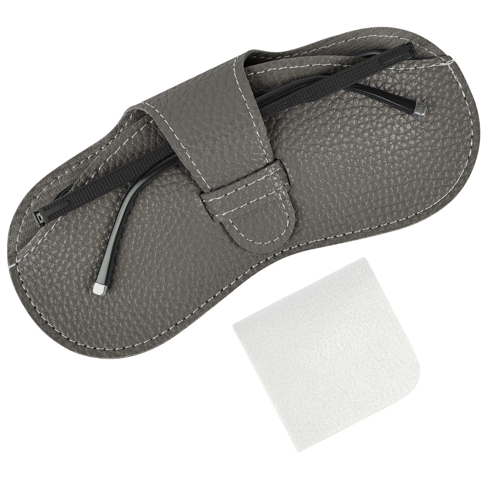 BUTBU Custodia Occhiali Morbida in Pelle PU, Grigio Scuro - immagine 1