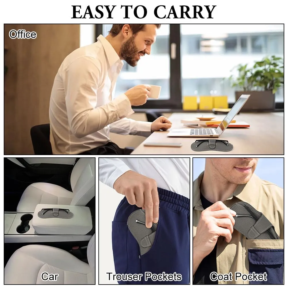 BUTBU Custodia Occhiali Morbida in Pelle PU, Grigio Scuro - immagine 7