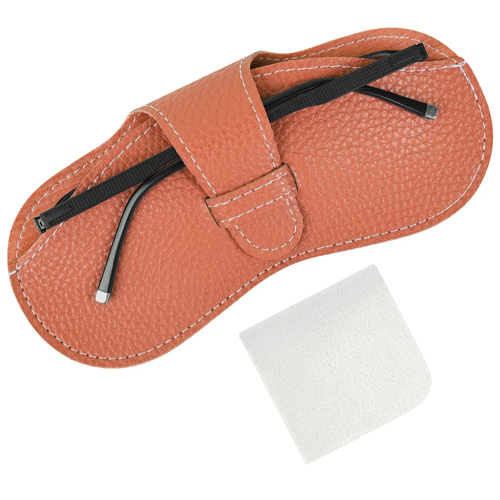 BUTBU Custodia Occhiali Morbida in Pelle PU, Arancione - immagine 1