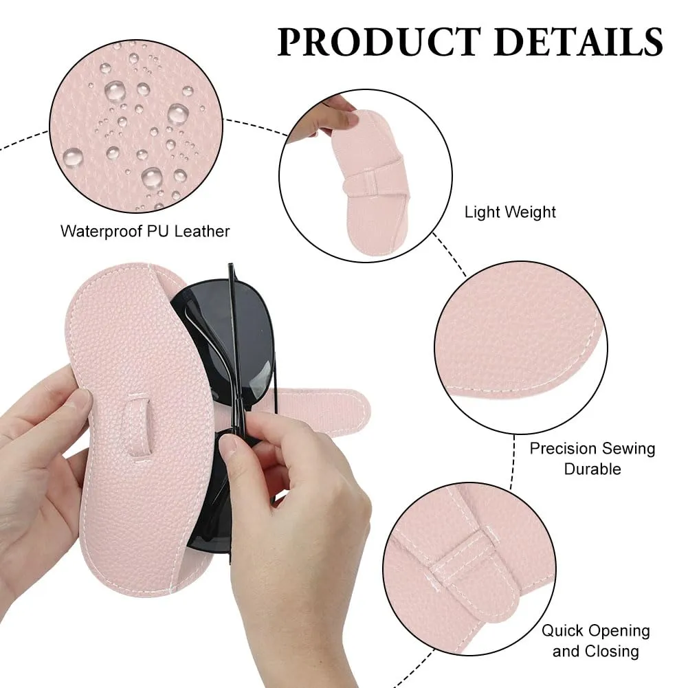 BUTBU Custodia Occhiali Morbida in Pelle PU, Rosa Bocciolo - immagine 3
