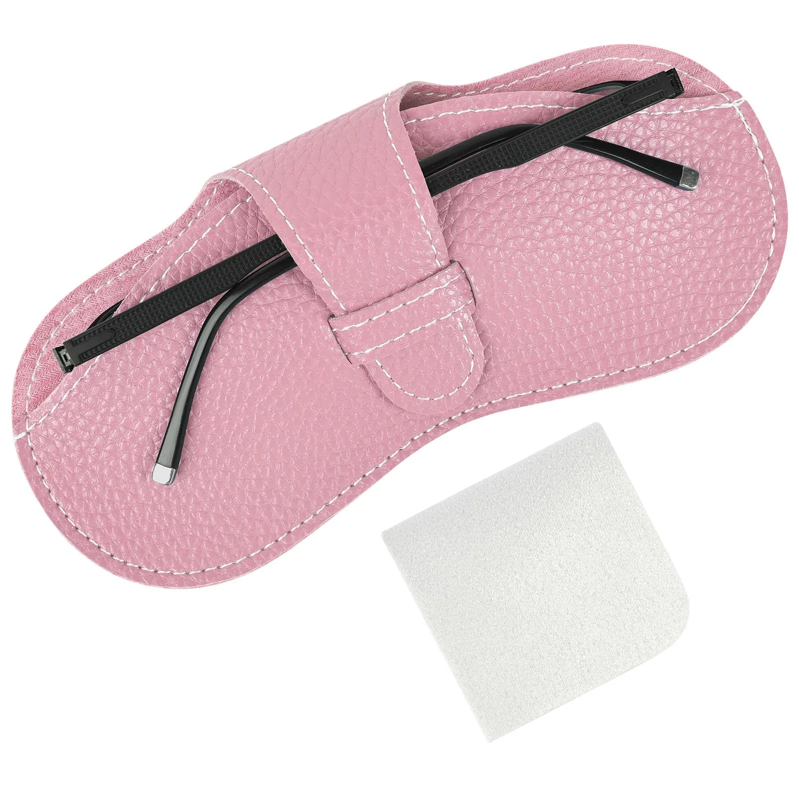 BUTBU Custodia Occhiali Morbida in Pelle PU, Rosa Cristallino - immagine 1