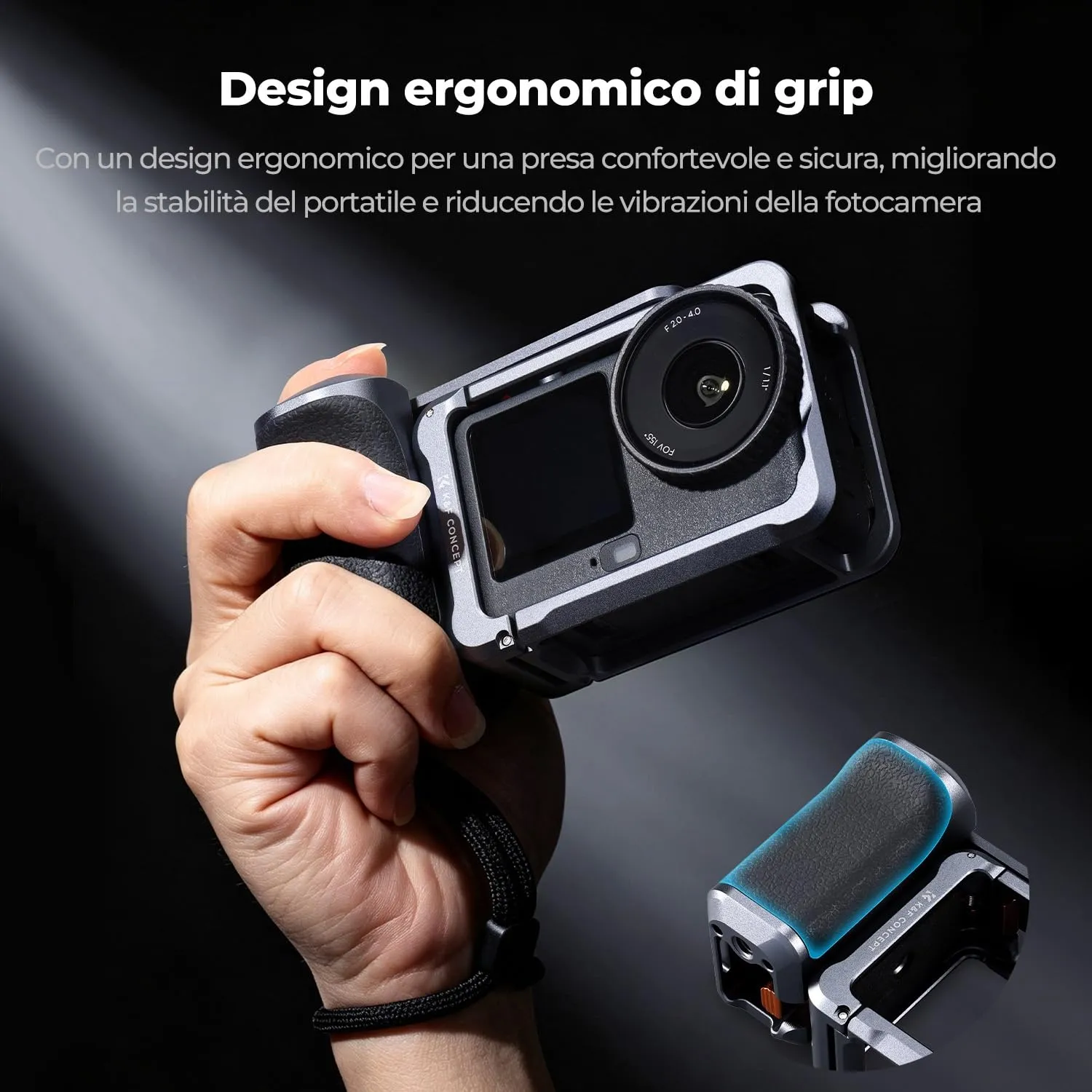 K&F CONCEPT Gabbia leggera con fissaggio magnetico per DJI Osmo Action 6 - immagine 2