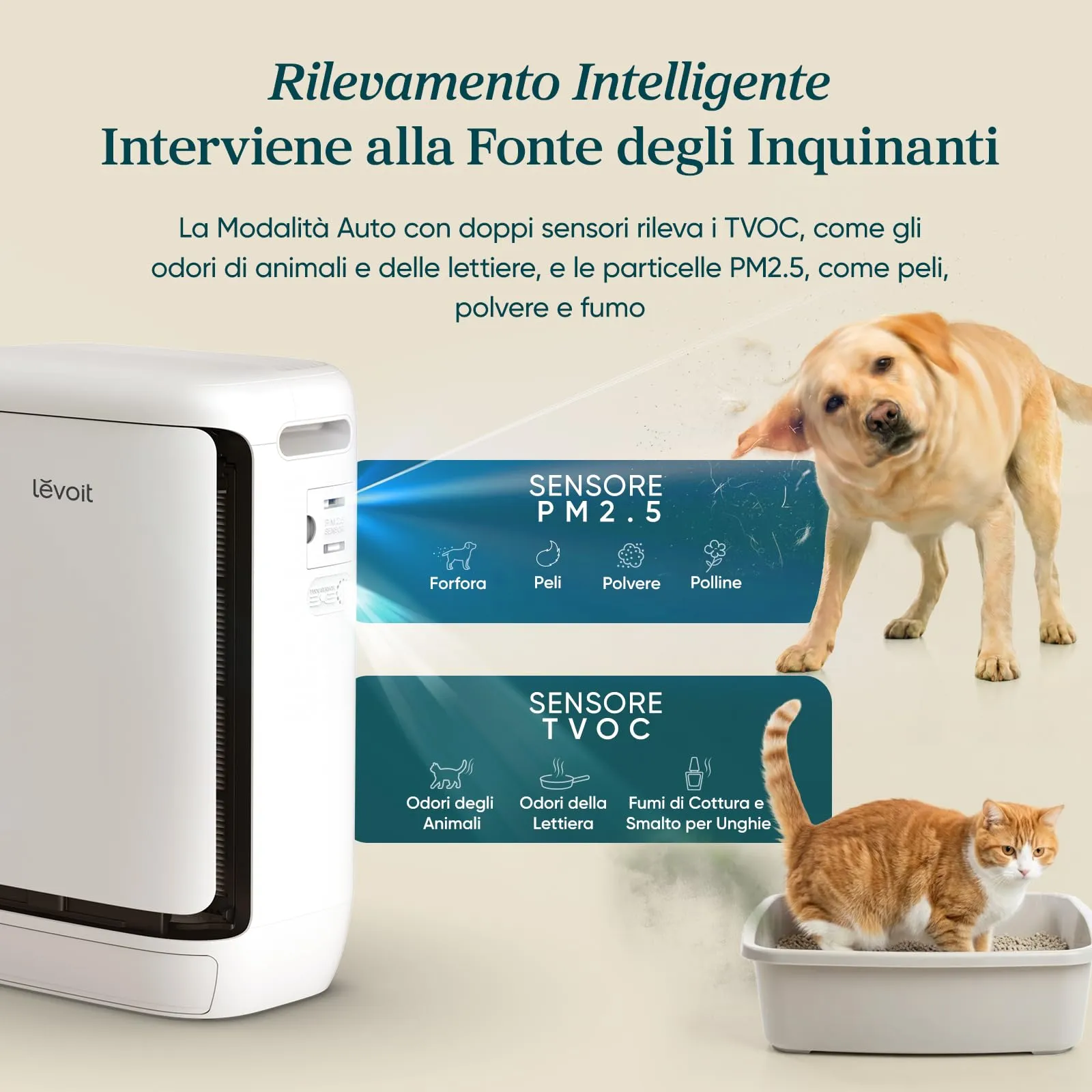 Levoit Vital Pet Pro Purificatore d'Aria per Animali Domestici LAP-P501S, fino a 53m² - immagine 3