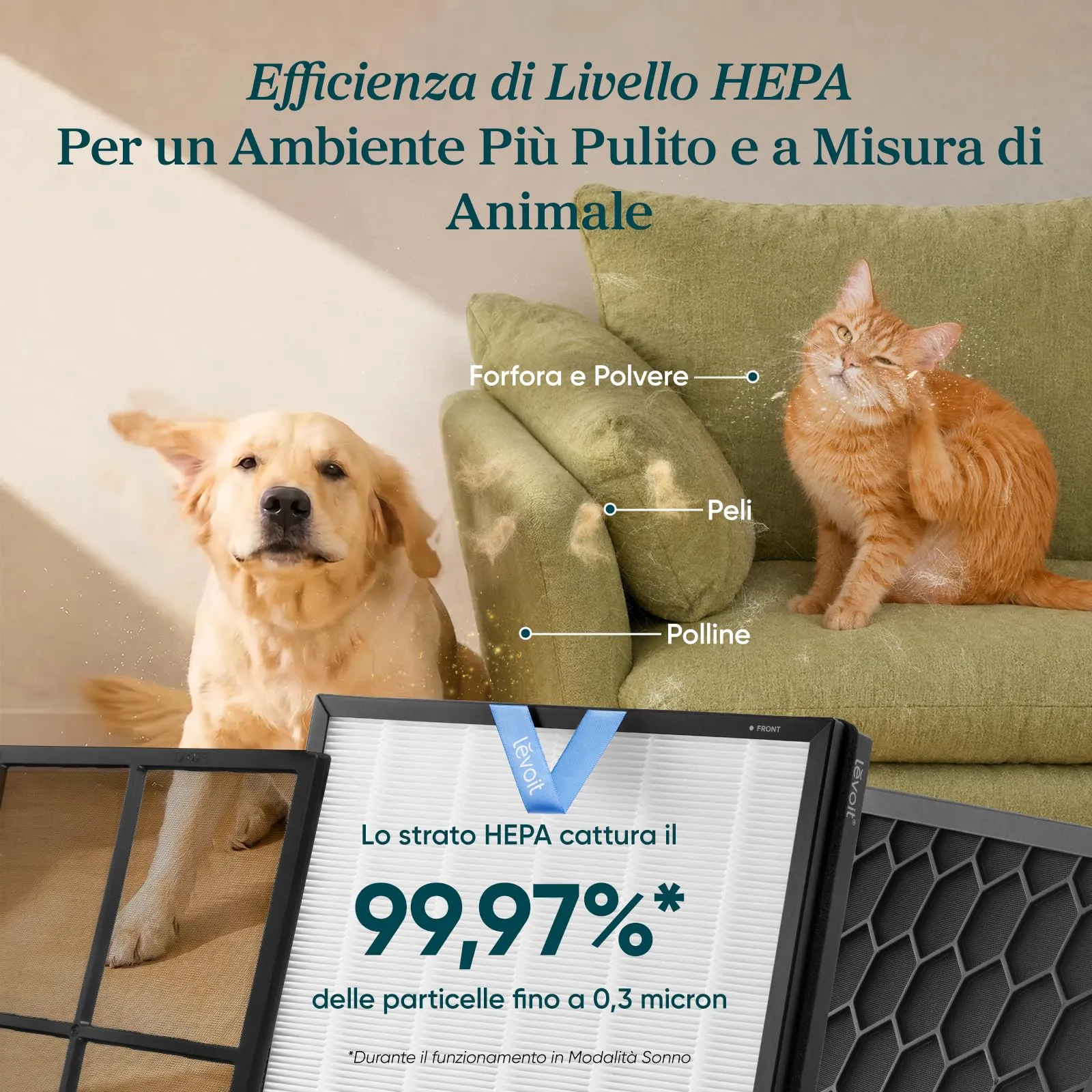 Levoit Vital Pet Pro Purificatore d'Aria per Animali Domestici LAP-P501S, fino a 53m² - immagine 7