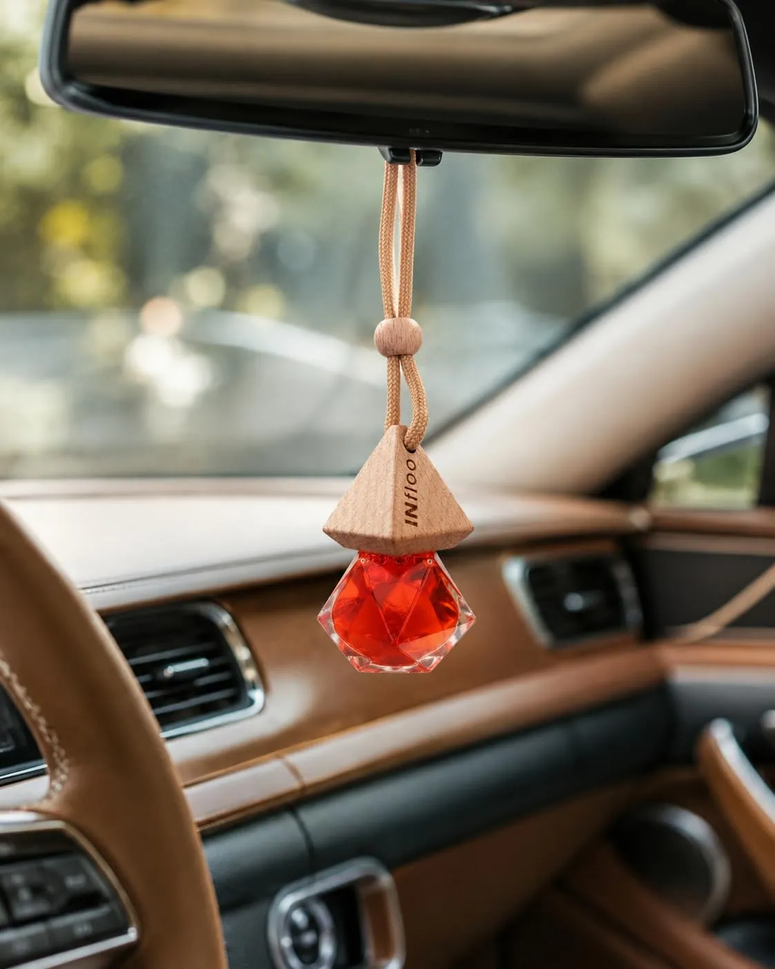 INfloo Set Profumatori Auto 5 Pezzi, Deodorante a Ciondolo in Vetro e Legno per Auto, Casa e Ufficio - immagine 6
