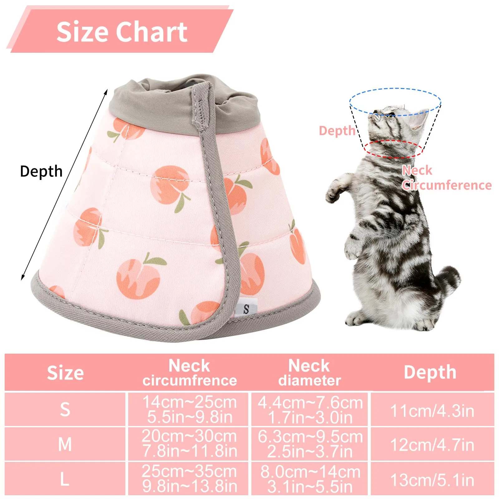 Vinuwu Collare Elisabettiano per Gatto e Cane, Rosa, M - immagine 2
