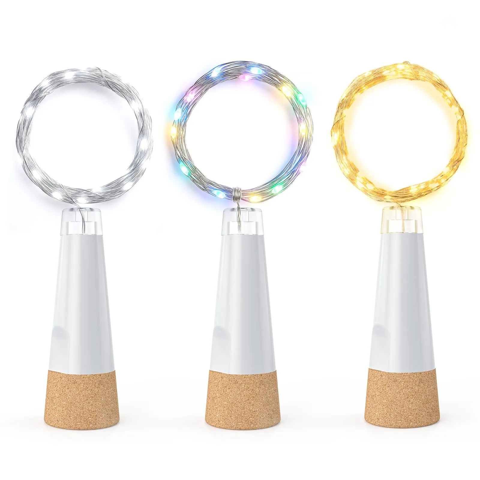 KOBWA Luci per Bottiglie con Sughero Ricaricabili USB, Bianco Caldo, 16 Pezzi - immagine 8