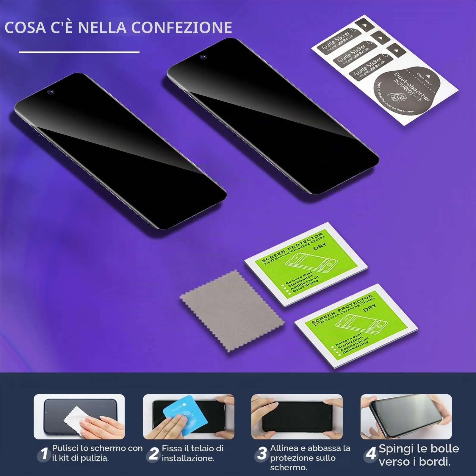 ELYCO Vetro Temperato Privacy per Motorola Moto Edge 70 Fusion, 2 Pezzi - immagine 8