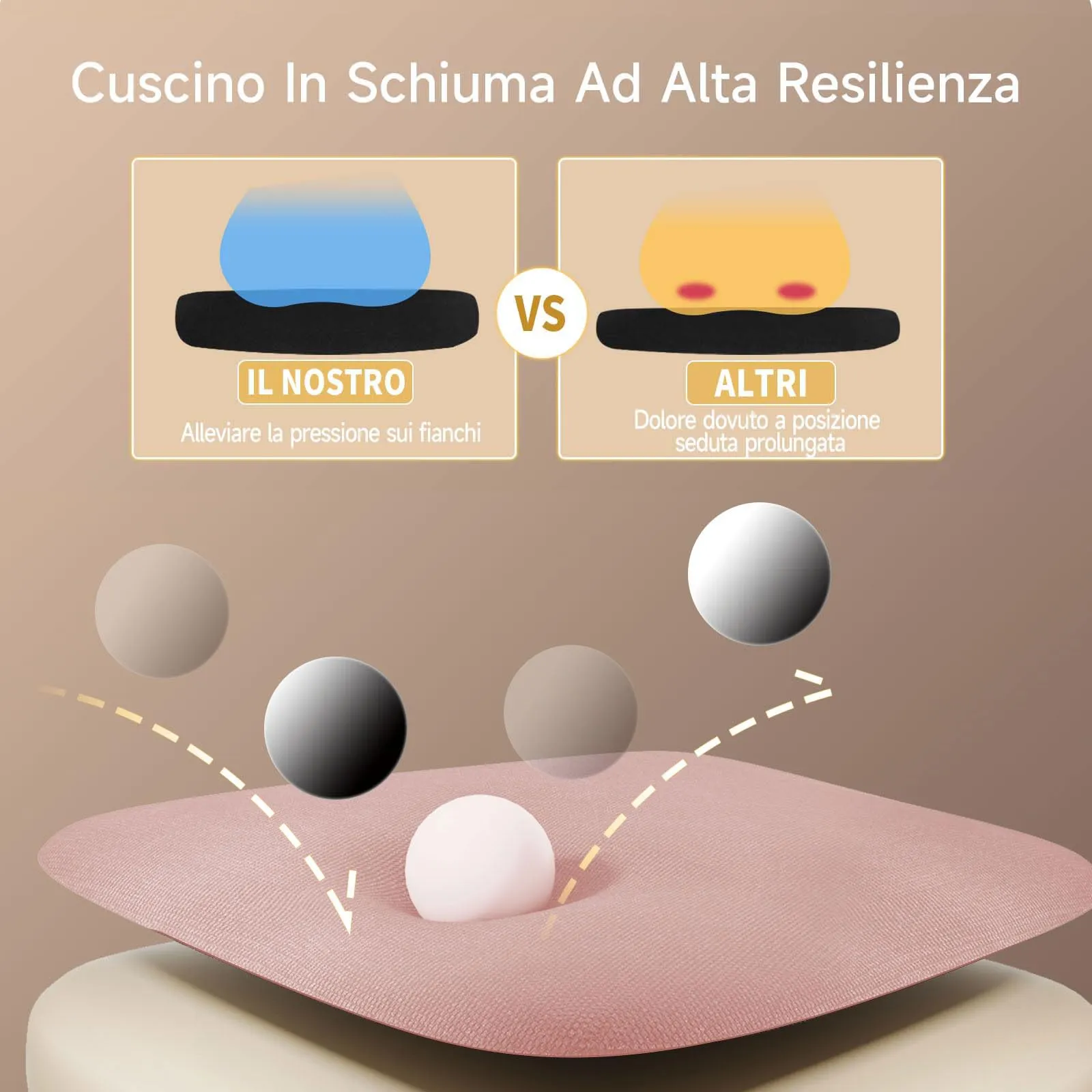 naspaluro Sedia da Ufficio Ergonomica con Braccioli Pieghevoli, Rete Respirante, Rosa - immagine 4