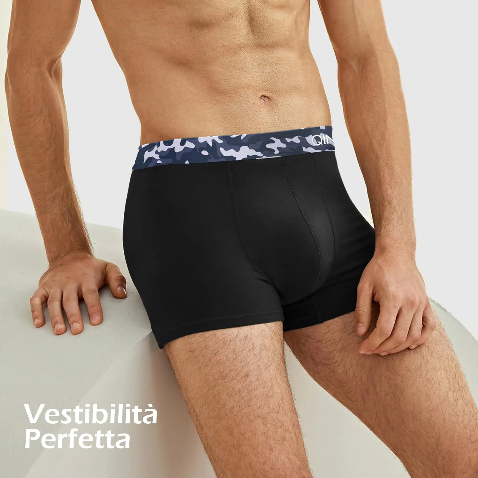 QINCAO Boxer Uomo in Cotone Pettinato, Confezione da 6, Senza Etichetta, Aderenti - immagine 4