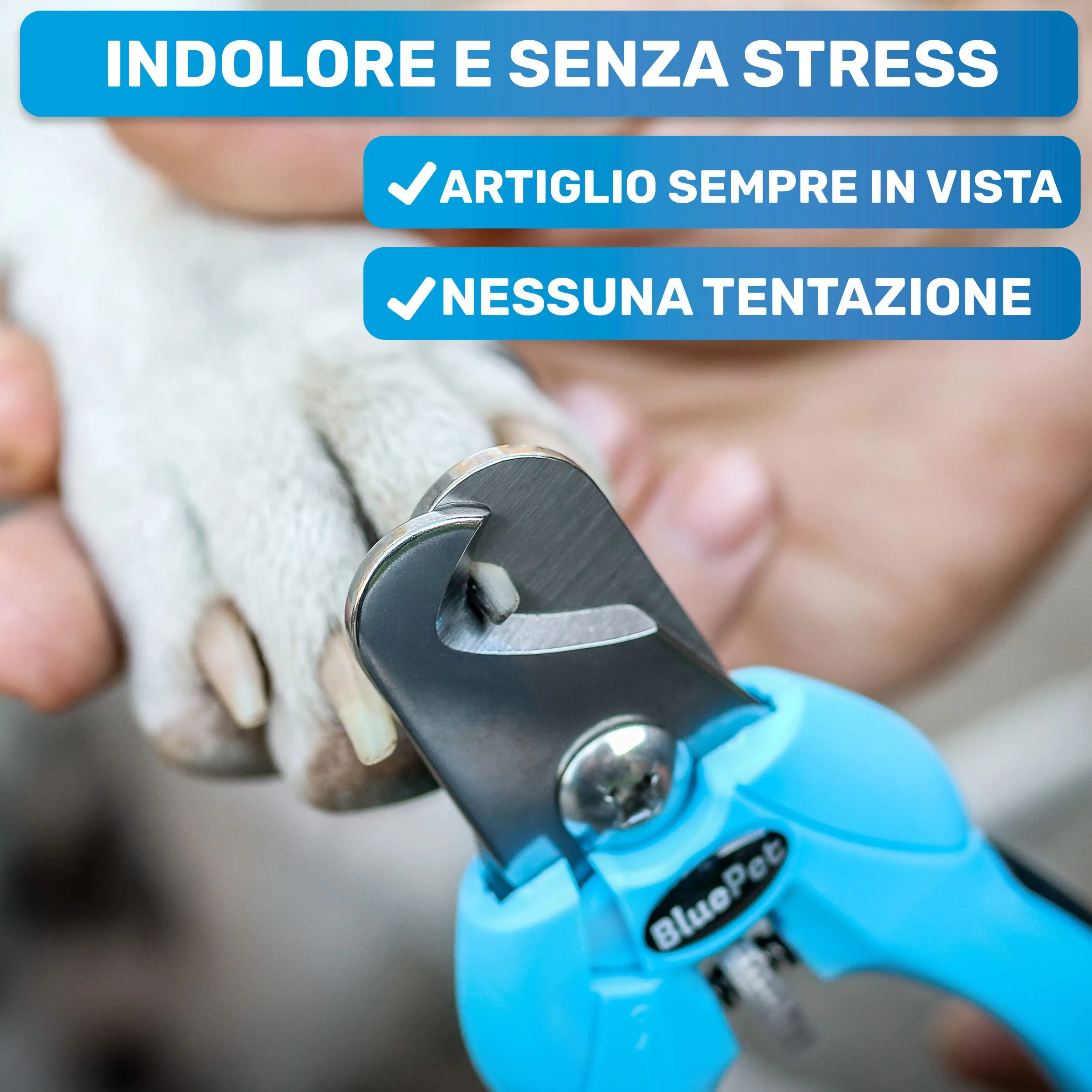 BluePet Tagliaunghie Regolabile per Cane e Gatto, Forbici Unghie Grandi M-XL - immagine 4