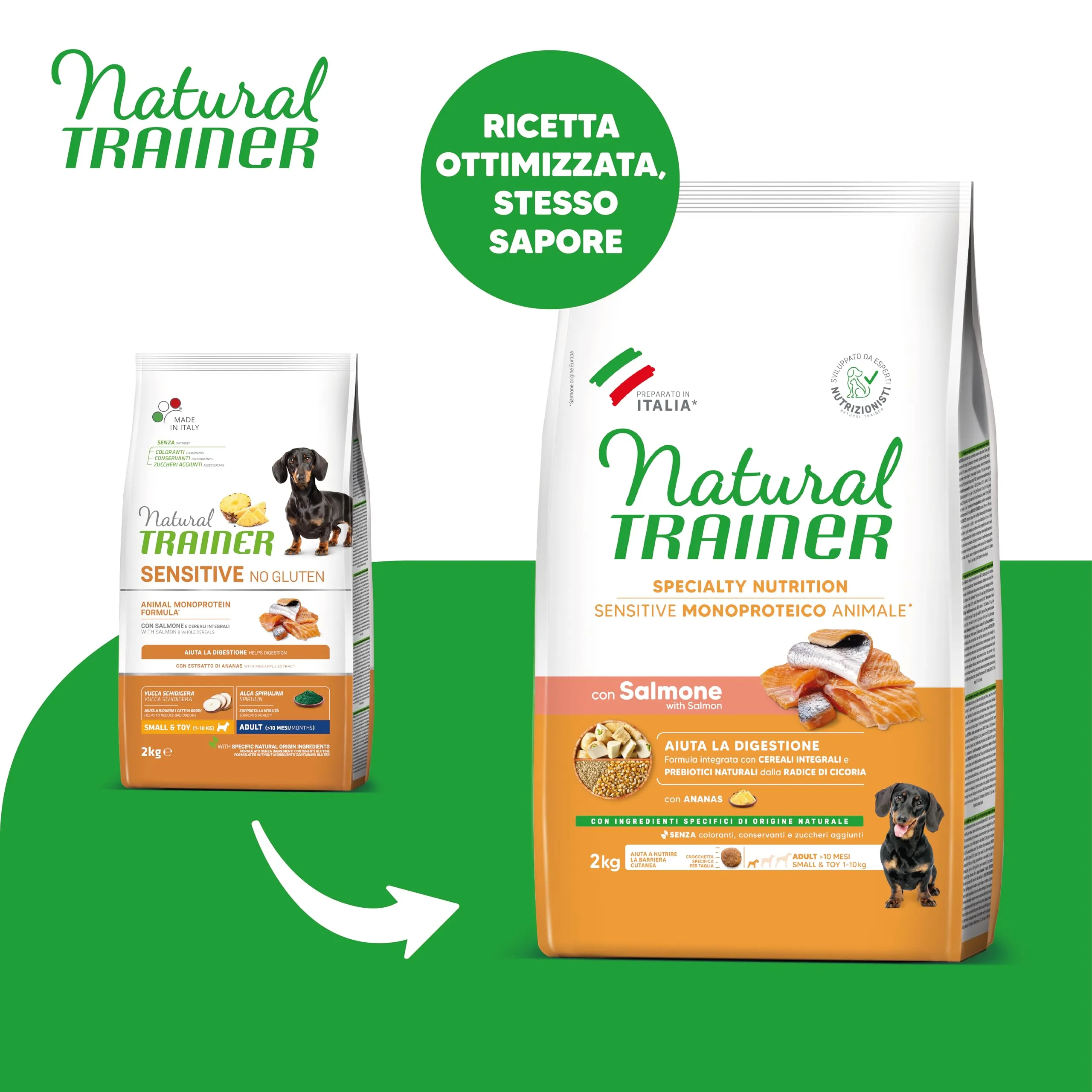 Trainer Natural Sensitive No Gluten Puppy & Junior Dog Food with Salmon - 2kg - immagine 2