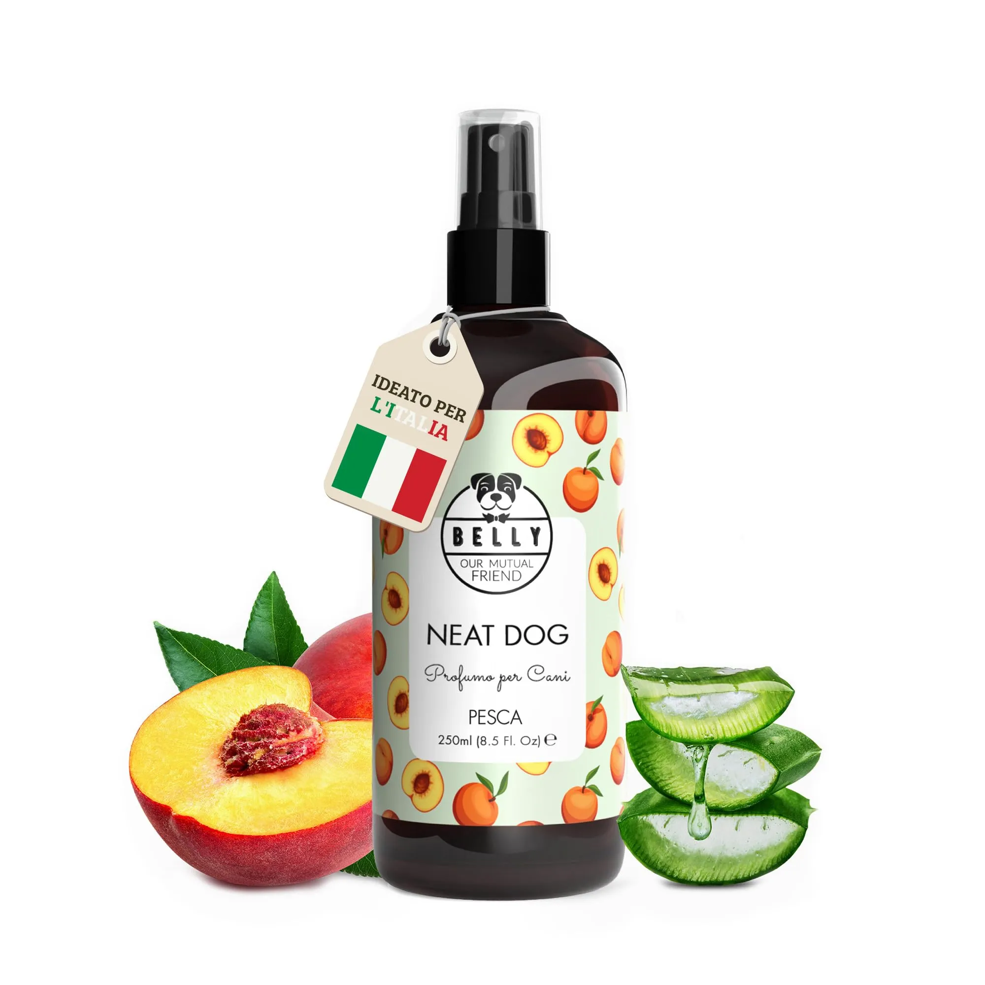 BELLY Profumo per Cani Fiori di Pesco, Spray Deodorante Naturale e Vegan, 250 ml - immagine 1