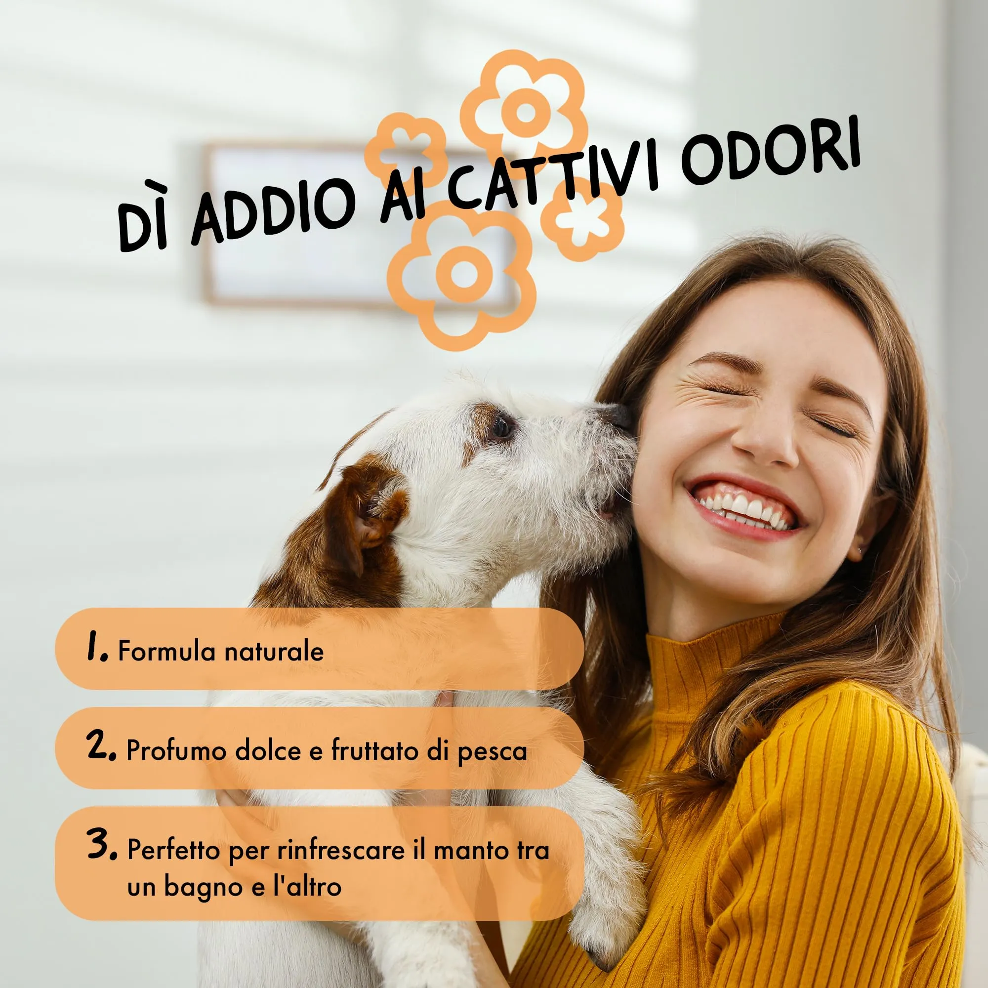 BELLY Profumo per Cani Fiori di Pesco, Spray Deodorante Naturale e Vegan, 250 ml - immagine 2