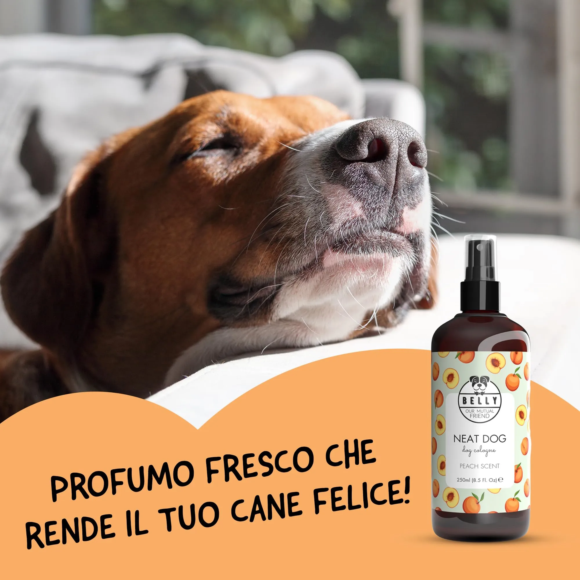 BELLY Profumo per Cani Fiori di Pesco, Spray Deodorante Naturale e Vegan, 250 ml - immagine 5