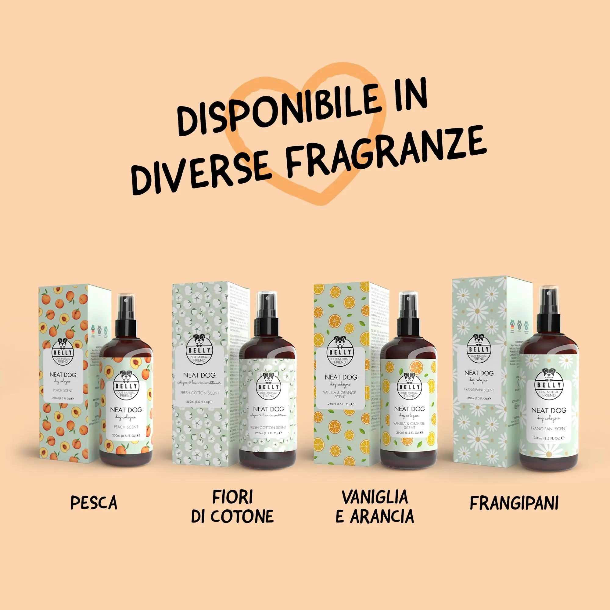 BELLY Profumo per Cani Fiori di Pesco, Spray Deodorante Naturale e Vegan, 250 ml - immagine 8