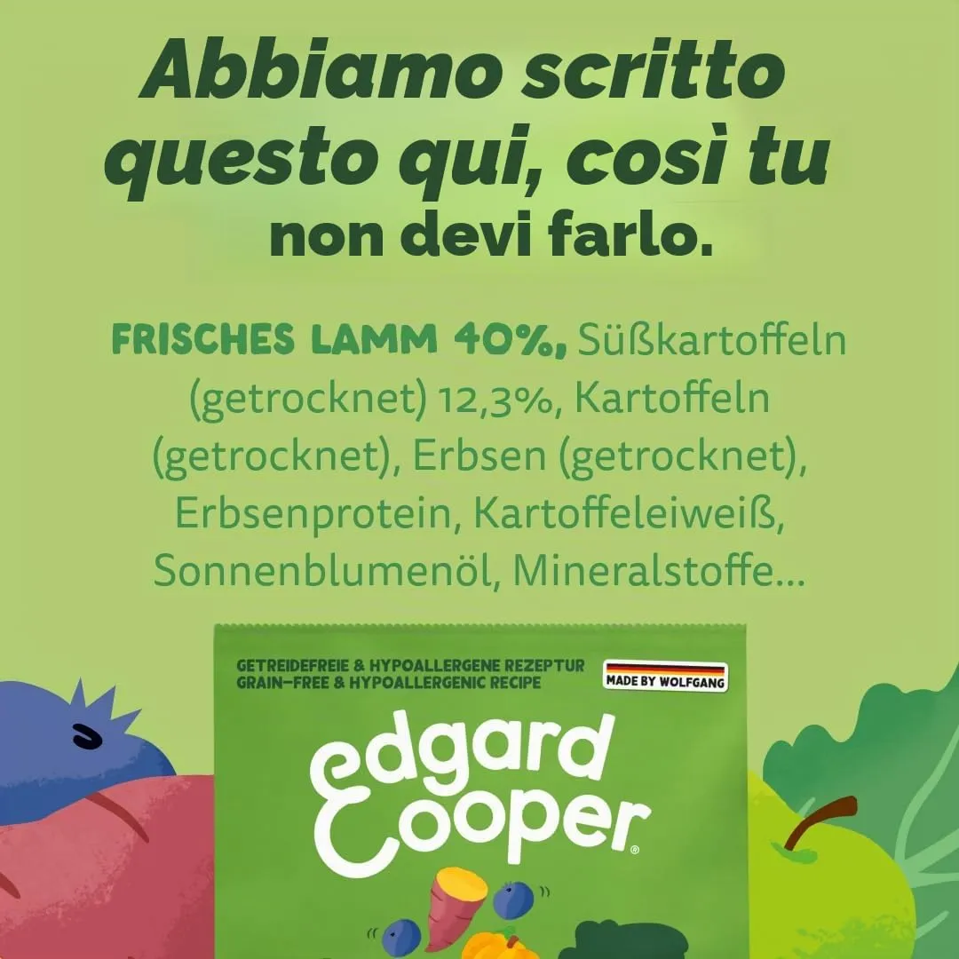 Edgard & Cooper Crocchette Cani Adulti Medium, Senza Cereali, Agnello Fresco, 1kg - immagine 8