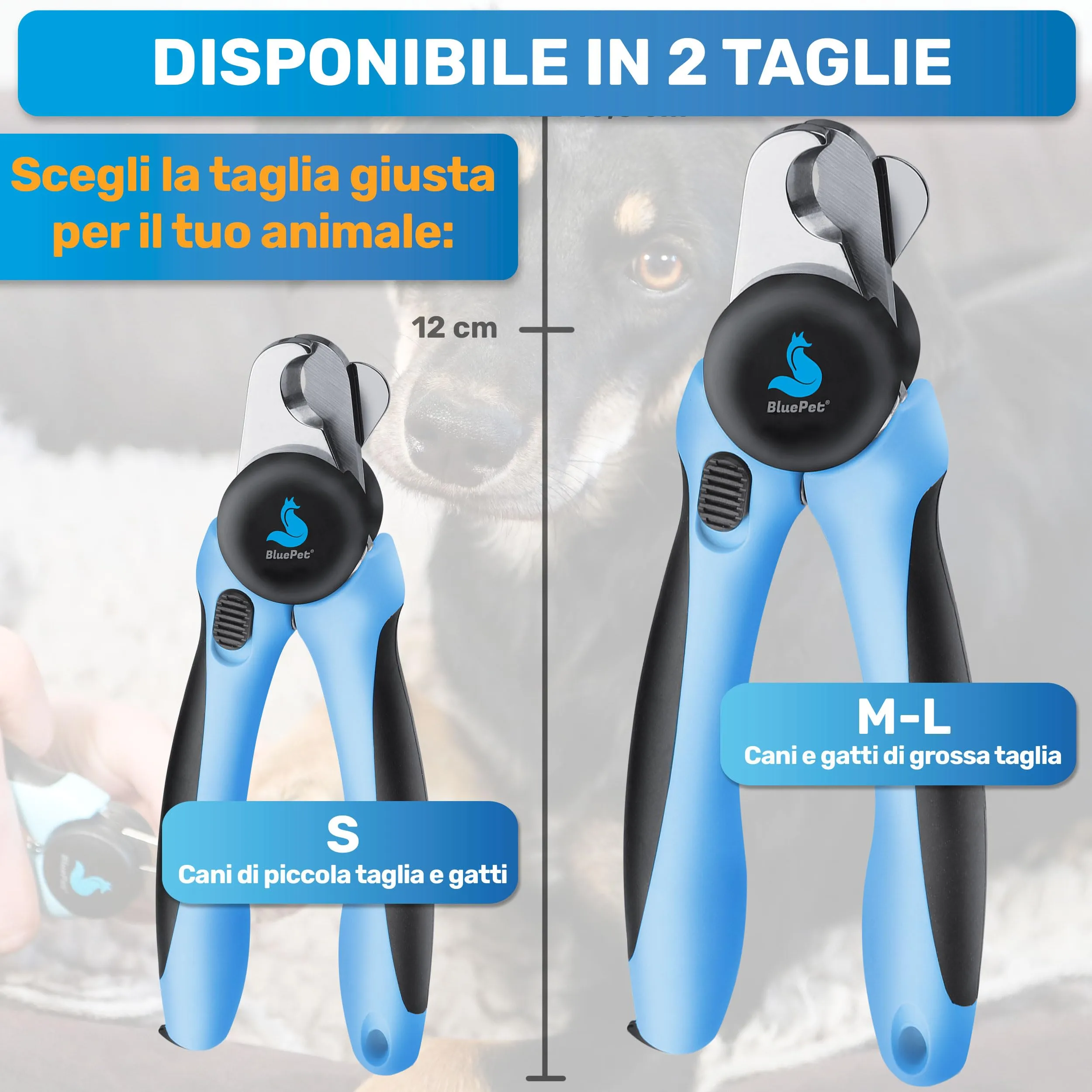 BluePet Forbici Unghie Professionali per Cani e Gatti con Protezione e Lima, Taglia S Piccoli animali, Rosa - immagine 6