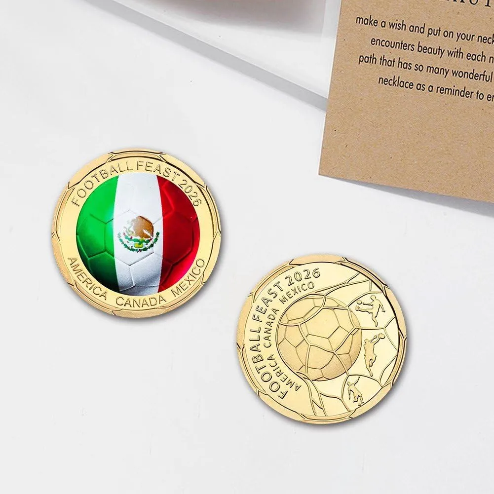 Tsffae Moneta Commemorativa Football Feast 2026, Moneta Sfida World Soccer Game, Souvenir per Tifosi e Collezionisti - immagine 5