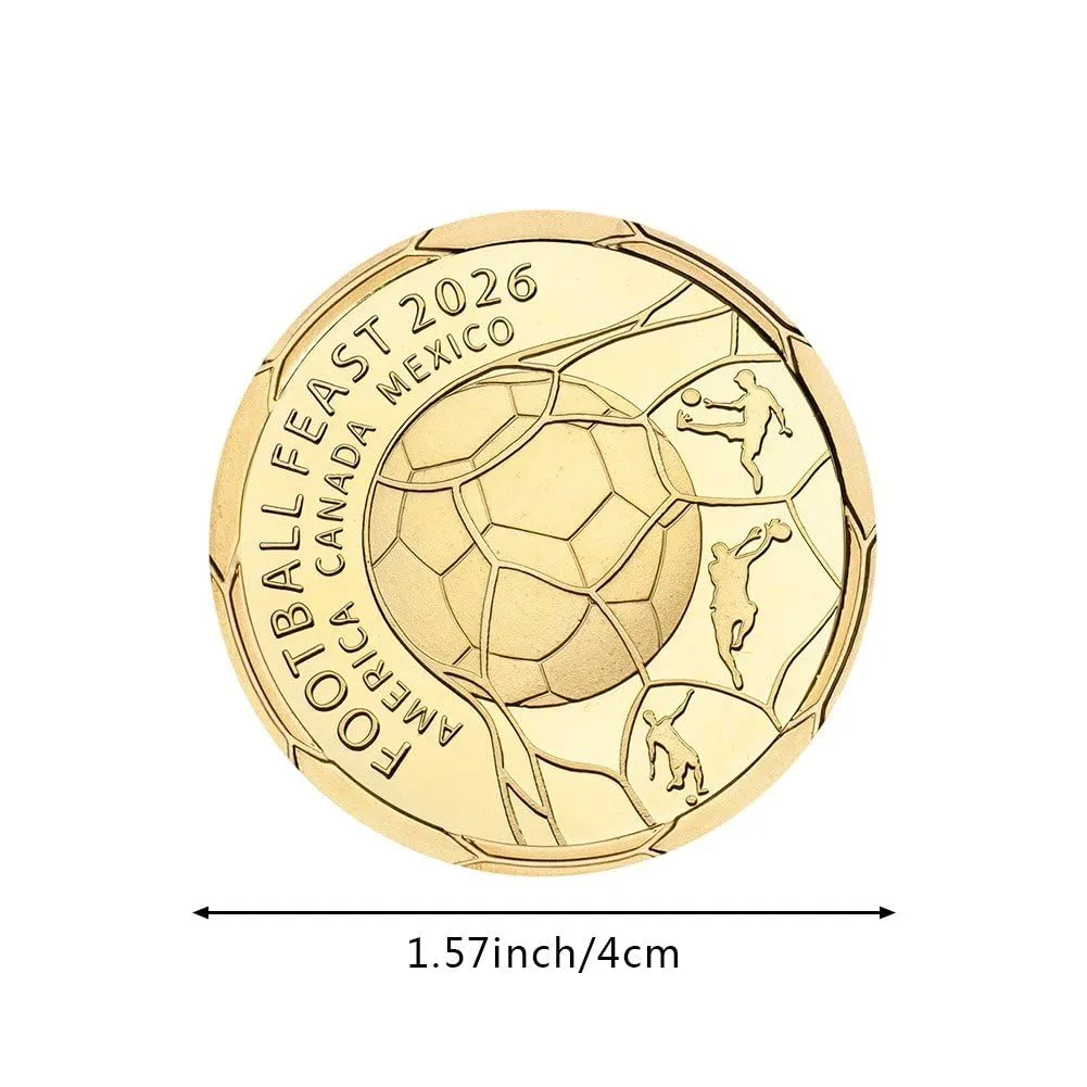 Tsffae Moneta Commemorativa Football Feast 2026, Moneta Sfida World Soccer Game, Souvenir per Tifosi e Collezionisti - immagine 8