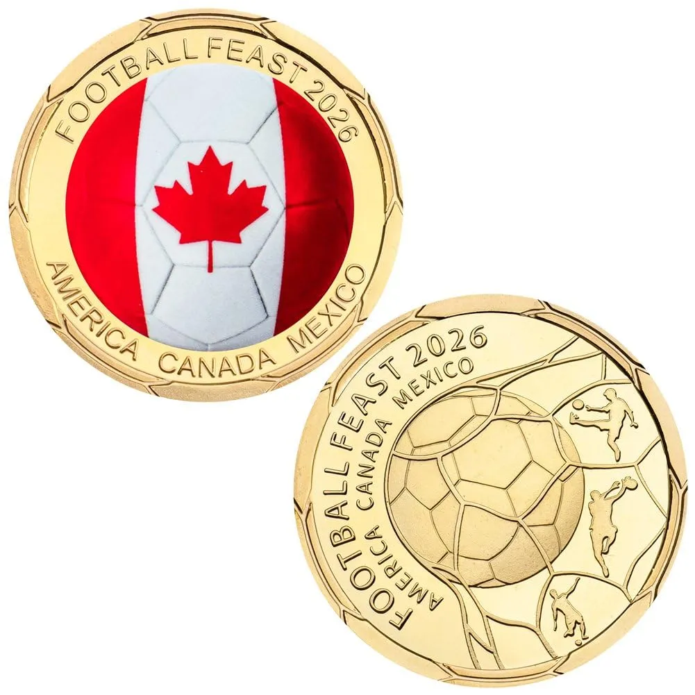 Tsffae Moneta Commemorativa Football Feast 2026, Moneta Sfida World Soccer Game per Tifosi e Collezionisti - immagine 1