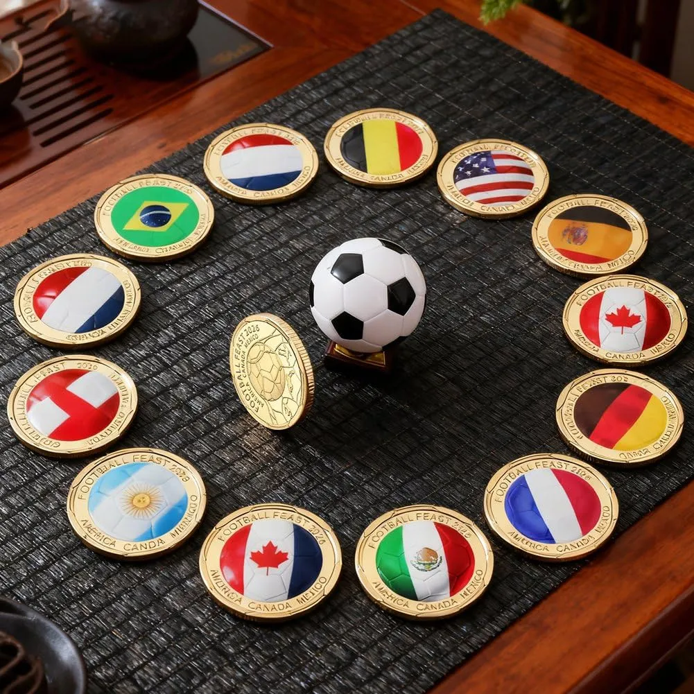 Tsffae Moneta Commemorativa Football Feast 2026, Moneta Sfida World Soccer Game per Tifosi e Collezionisti - immagine 4