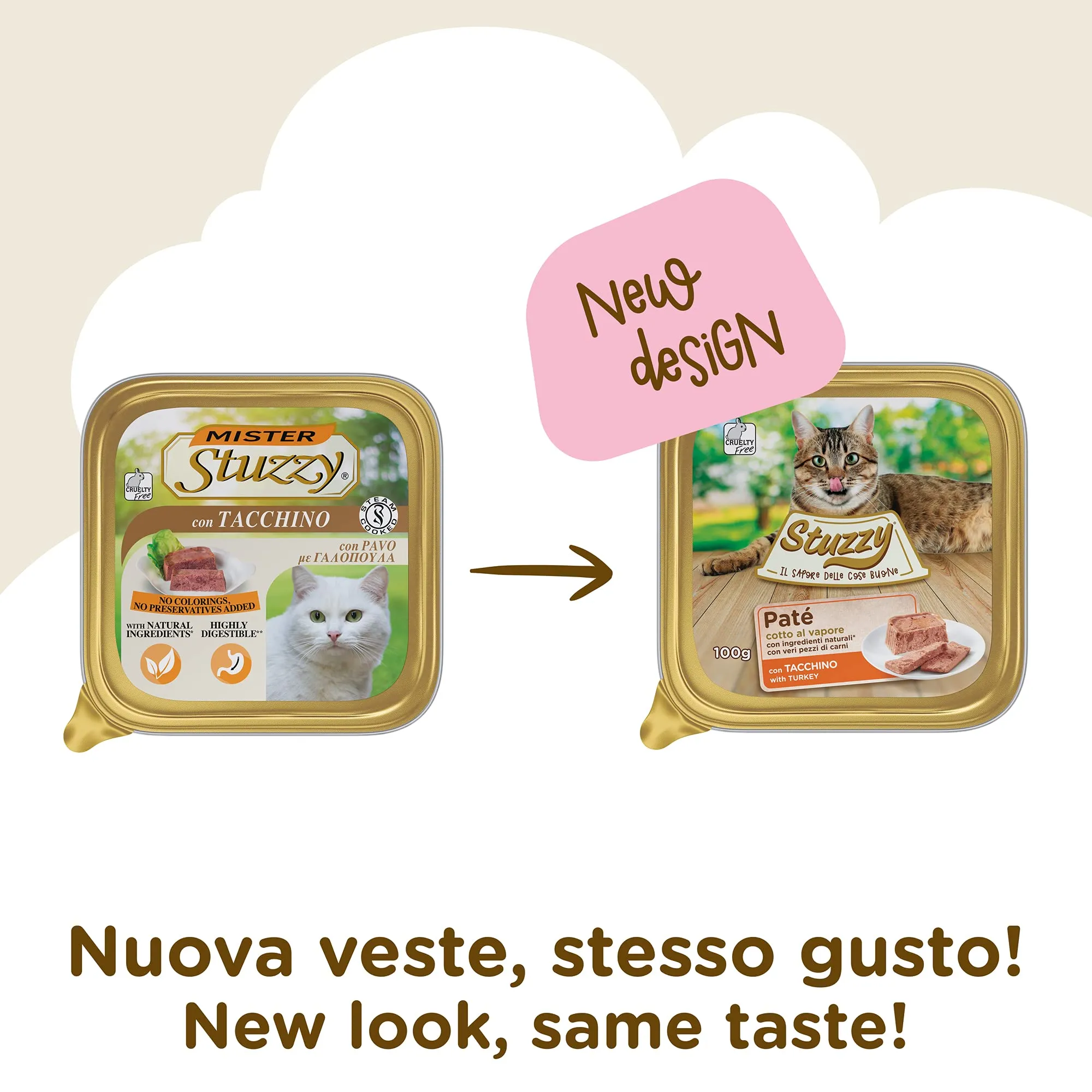 Stuzzy Cibo Umido Completo per Gatti Adulti, Patè con Tacchino, 32 x 100 g - immagine 2