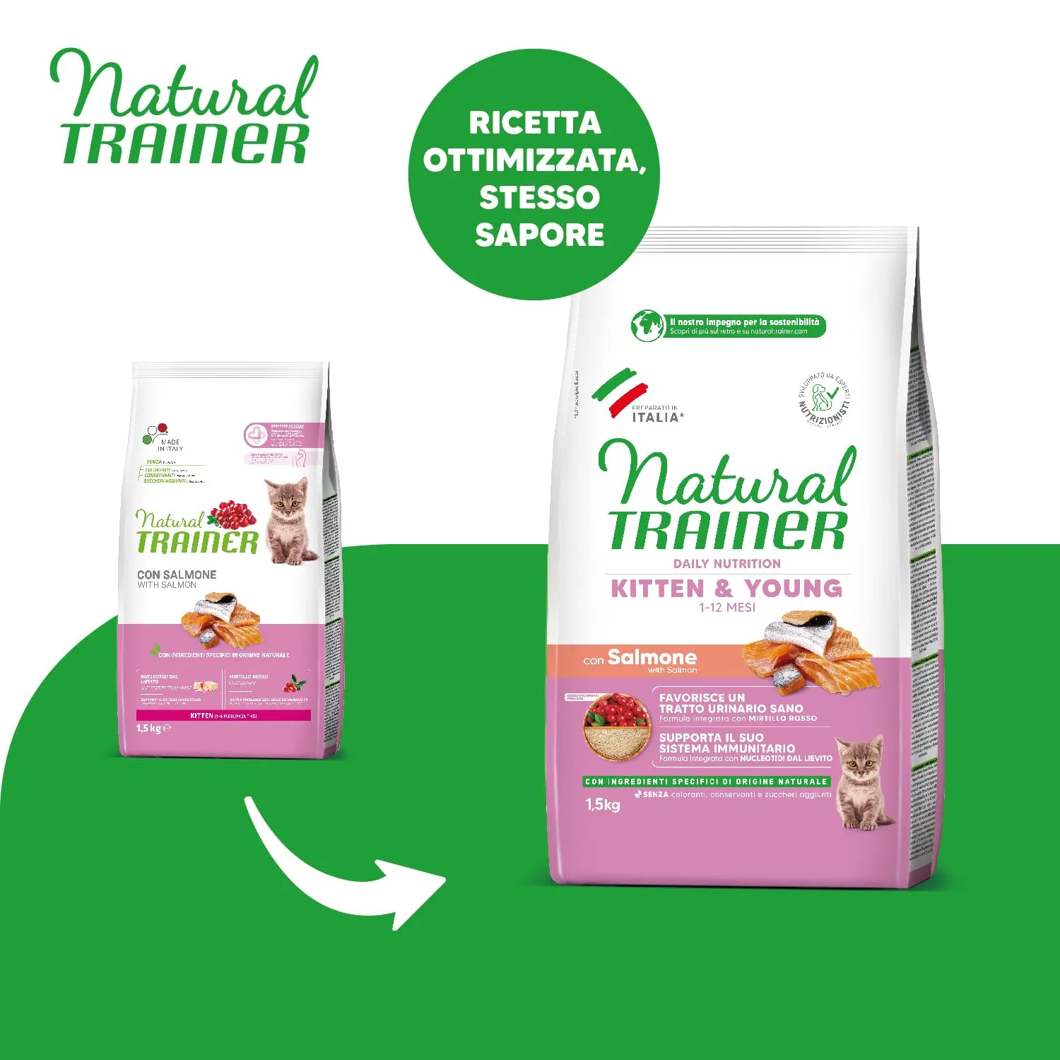 Trainer Kitten Cibo per Gattino con Salmone, 1-12 Mesi, 1.5 kg - immagine 2