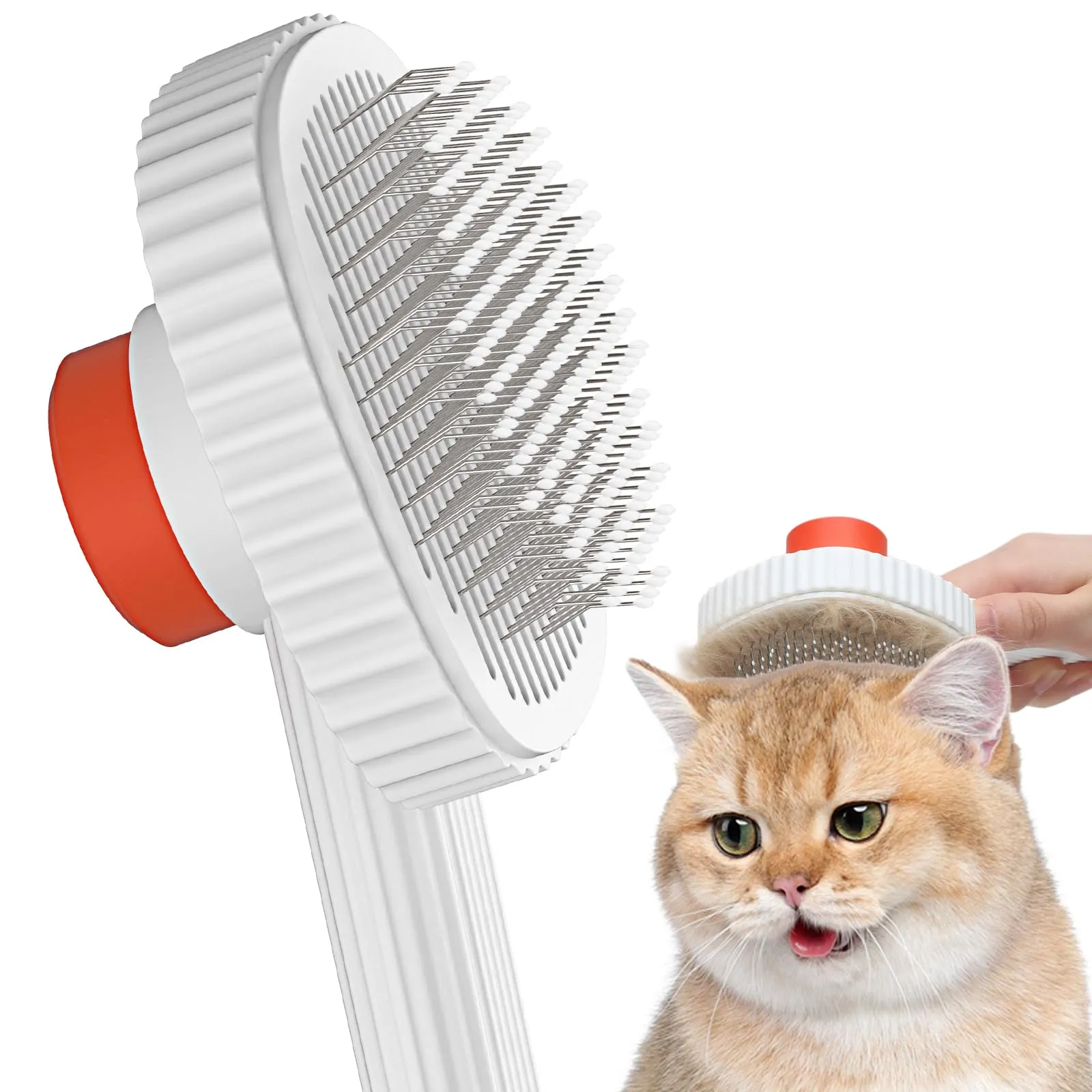 ACE2ACE Spazzola Autopulente per Gatti e Cani, Pelo Lungo e Corto, Orange - immagine 1